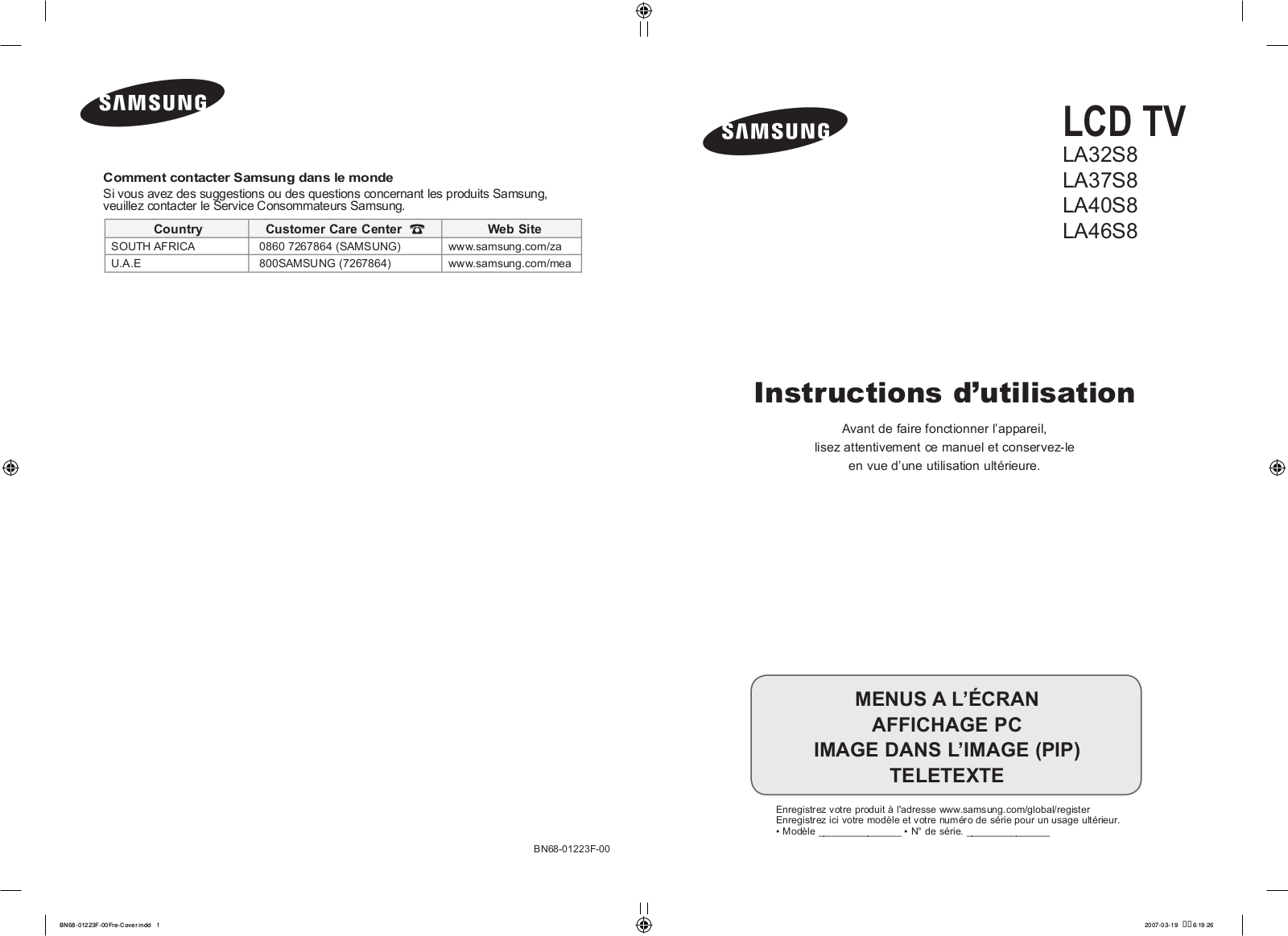 SAMSUNG LA32S81B, LA37S81B, LA46S81B, LE46S81B User Manual