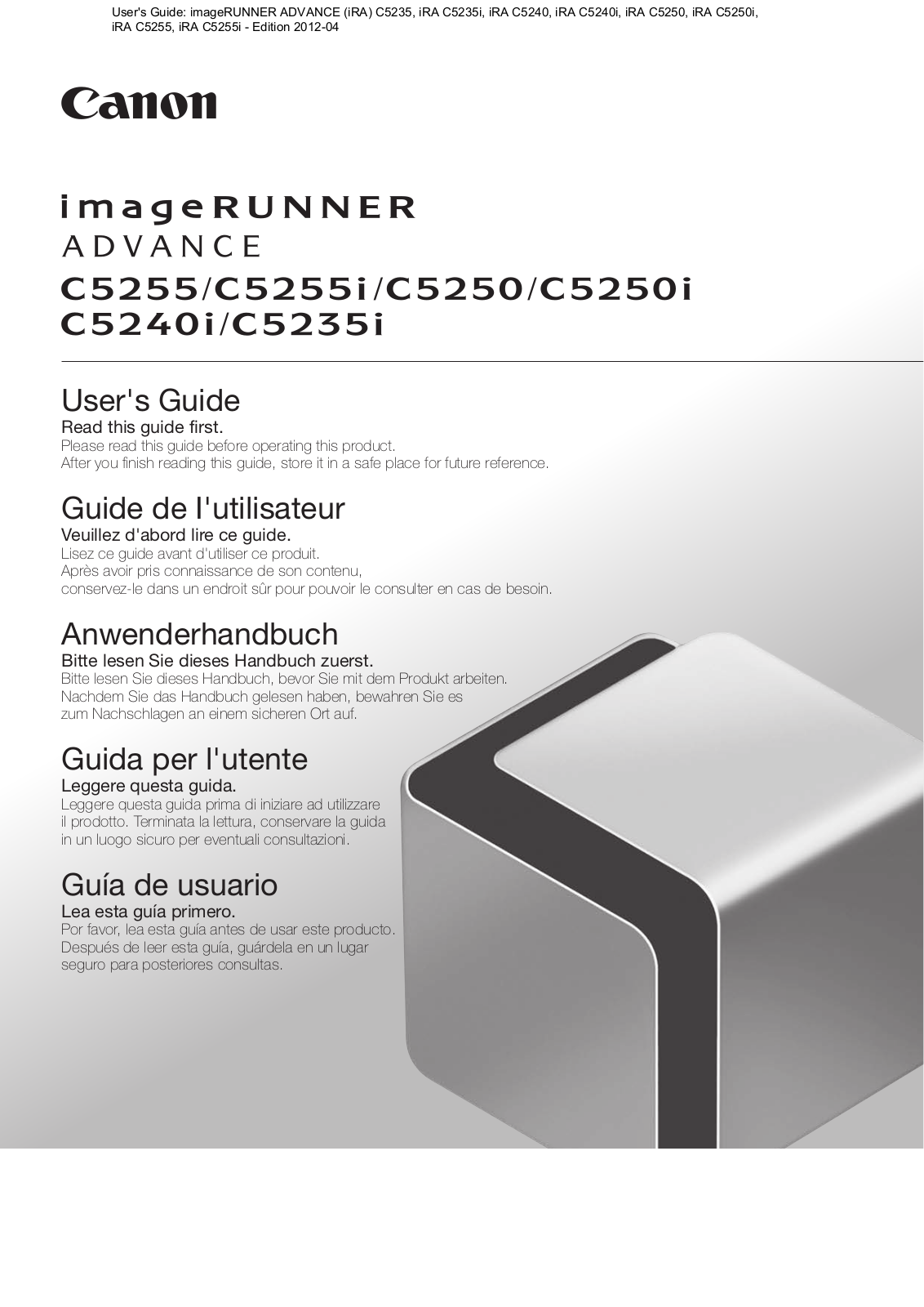 Canon c5235i, c5255, c5255i, c5250, c5250i User Manual