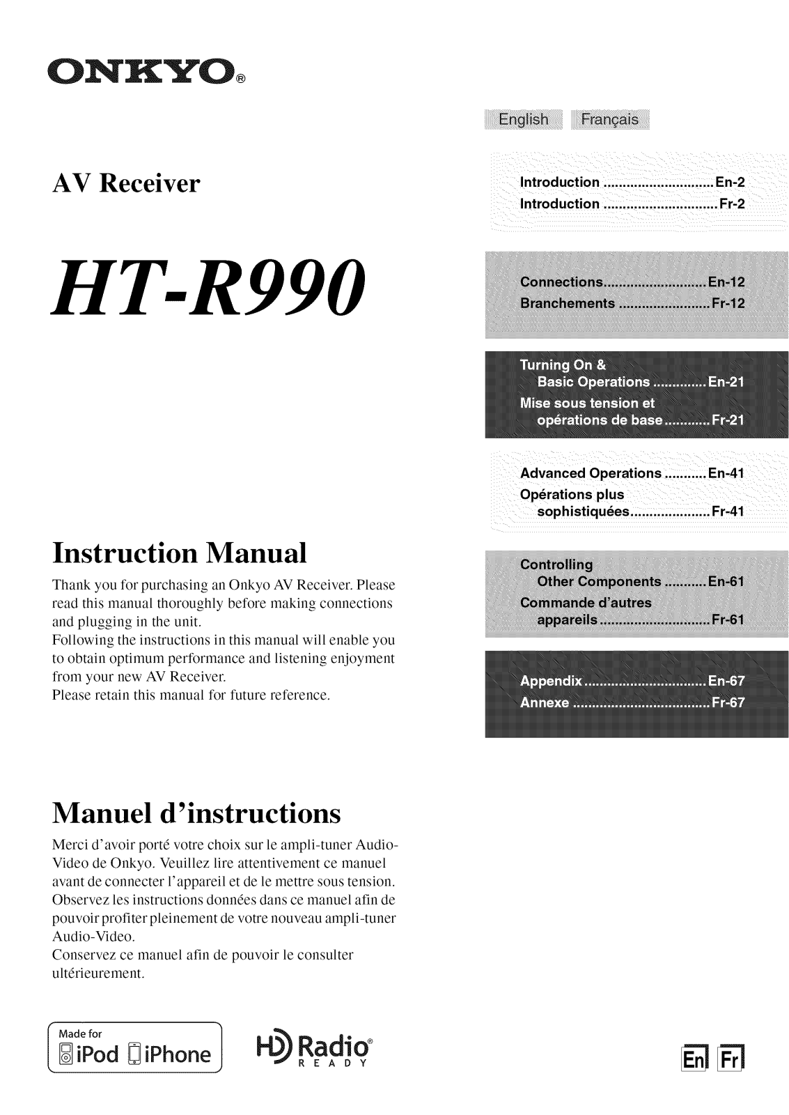 Onkyo HT-R990 Owner’s Manual