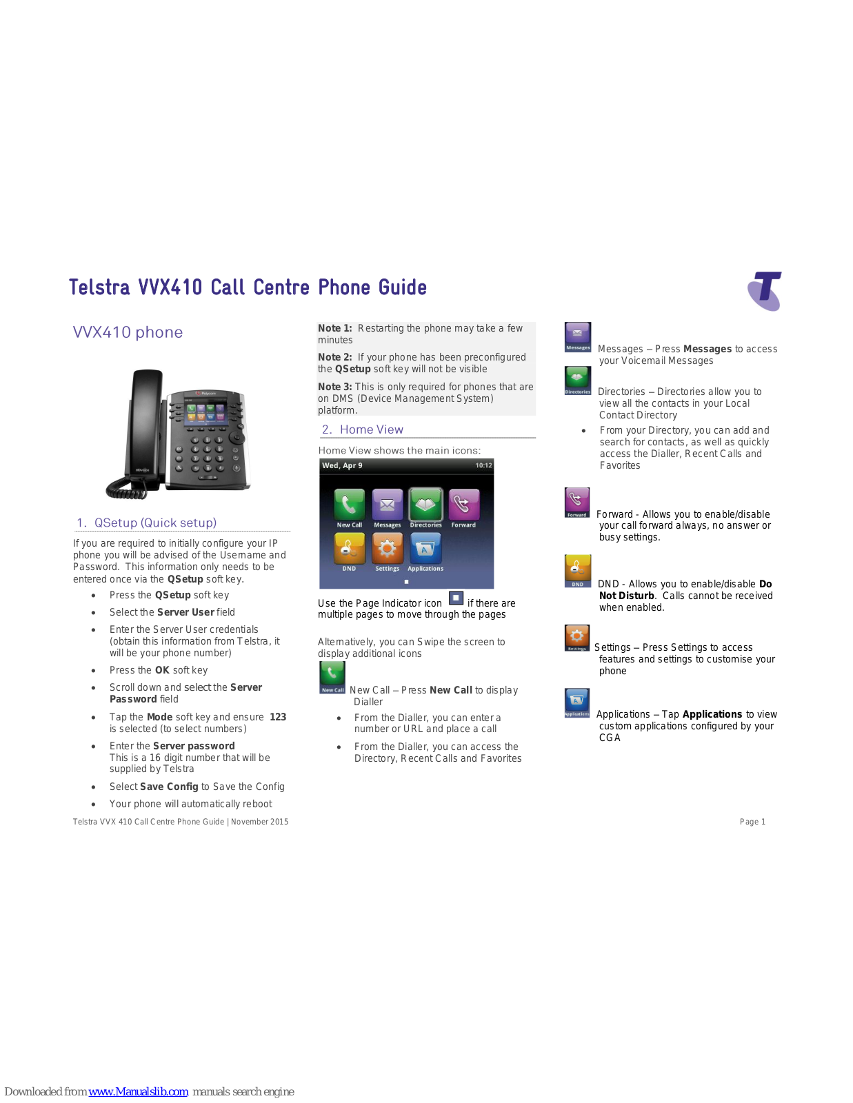 Telstra VVX410 User Manual