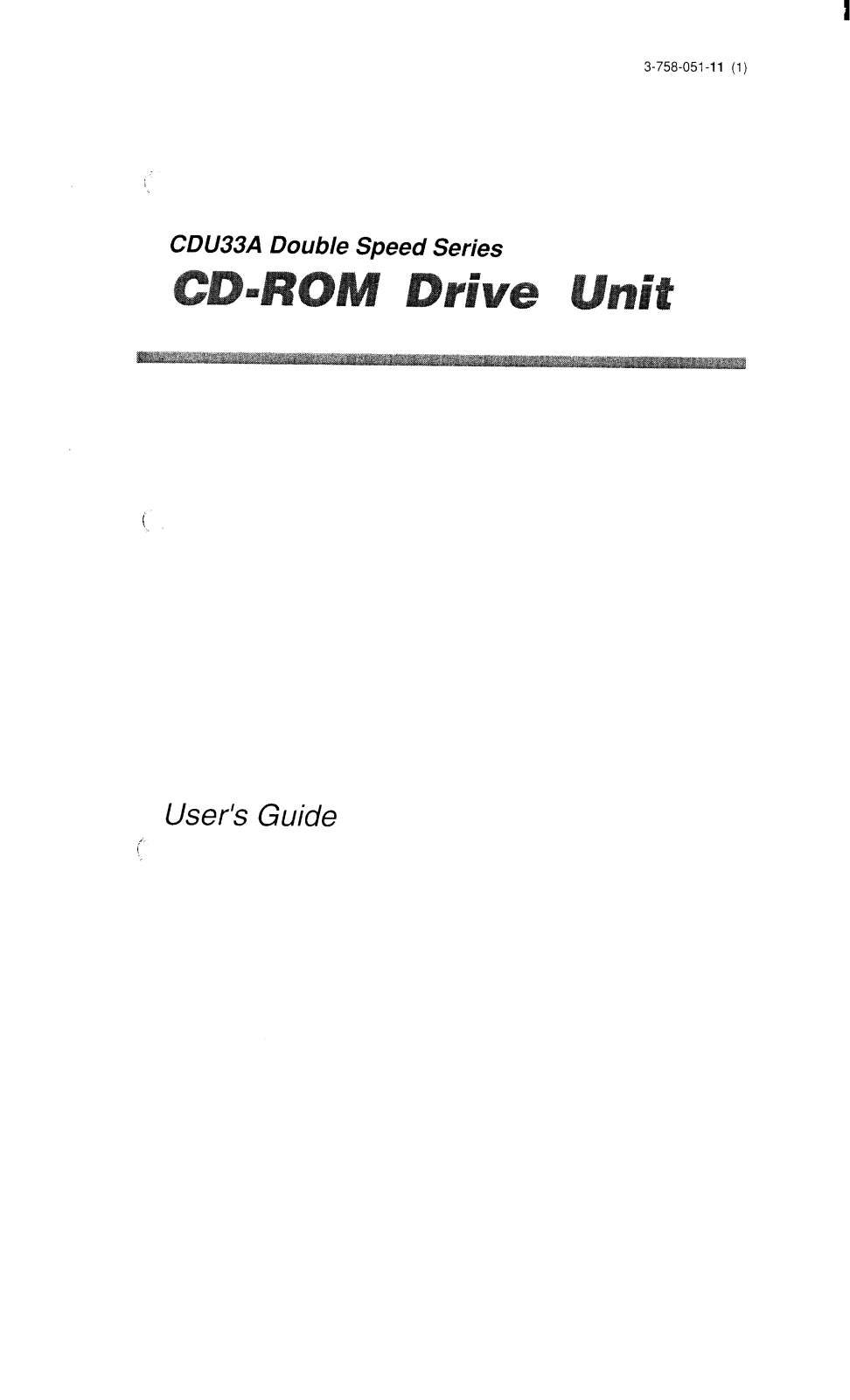 Sony CD-U33A User Manual