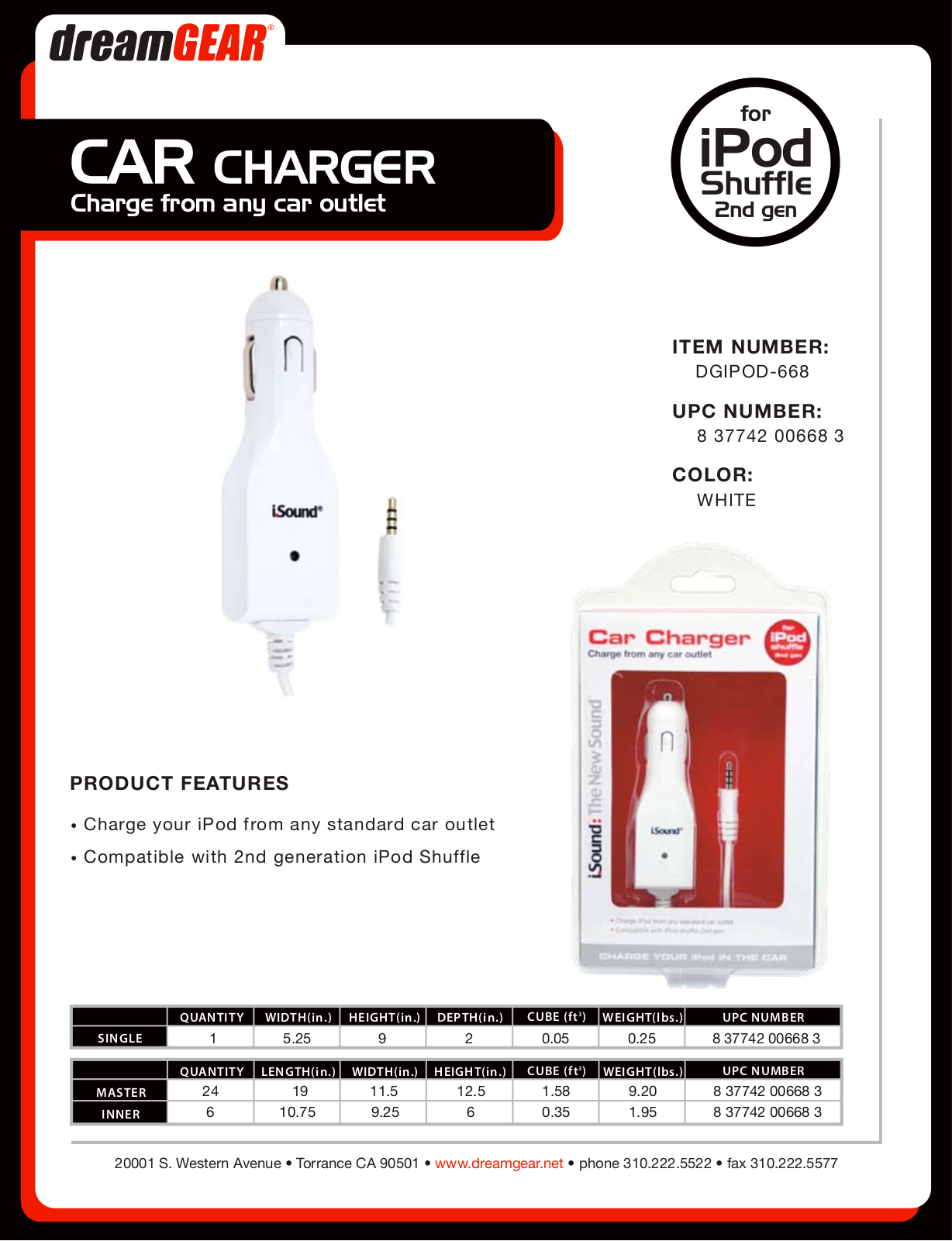 Isound CAR CHARGER User Manual