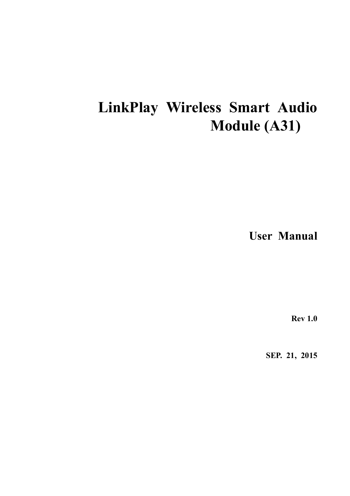 Wiimu Information Technology A31 User Manual