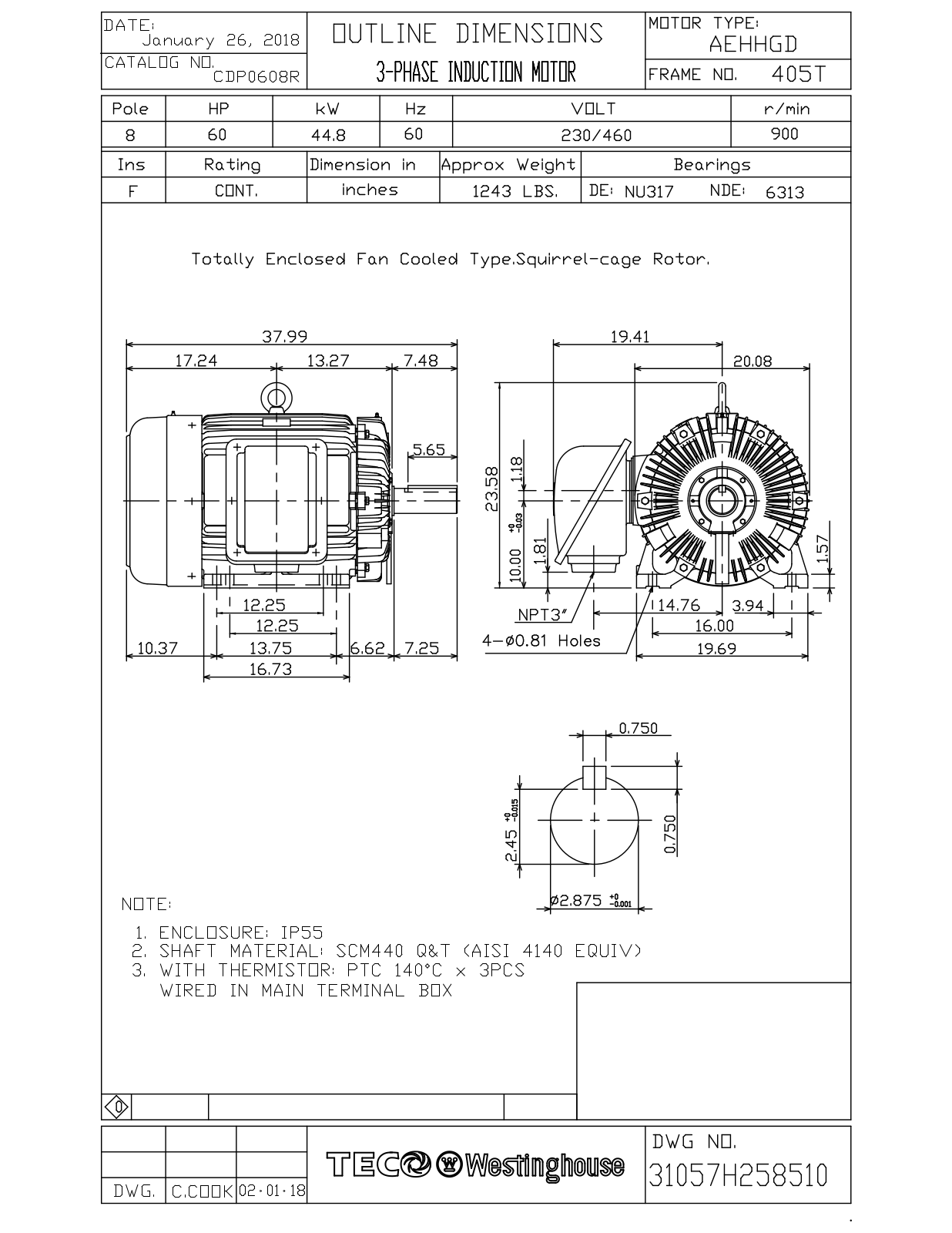 Teco CDP0608R Reference Drawing