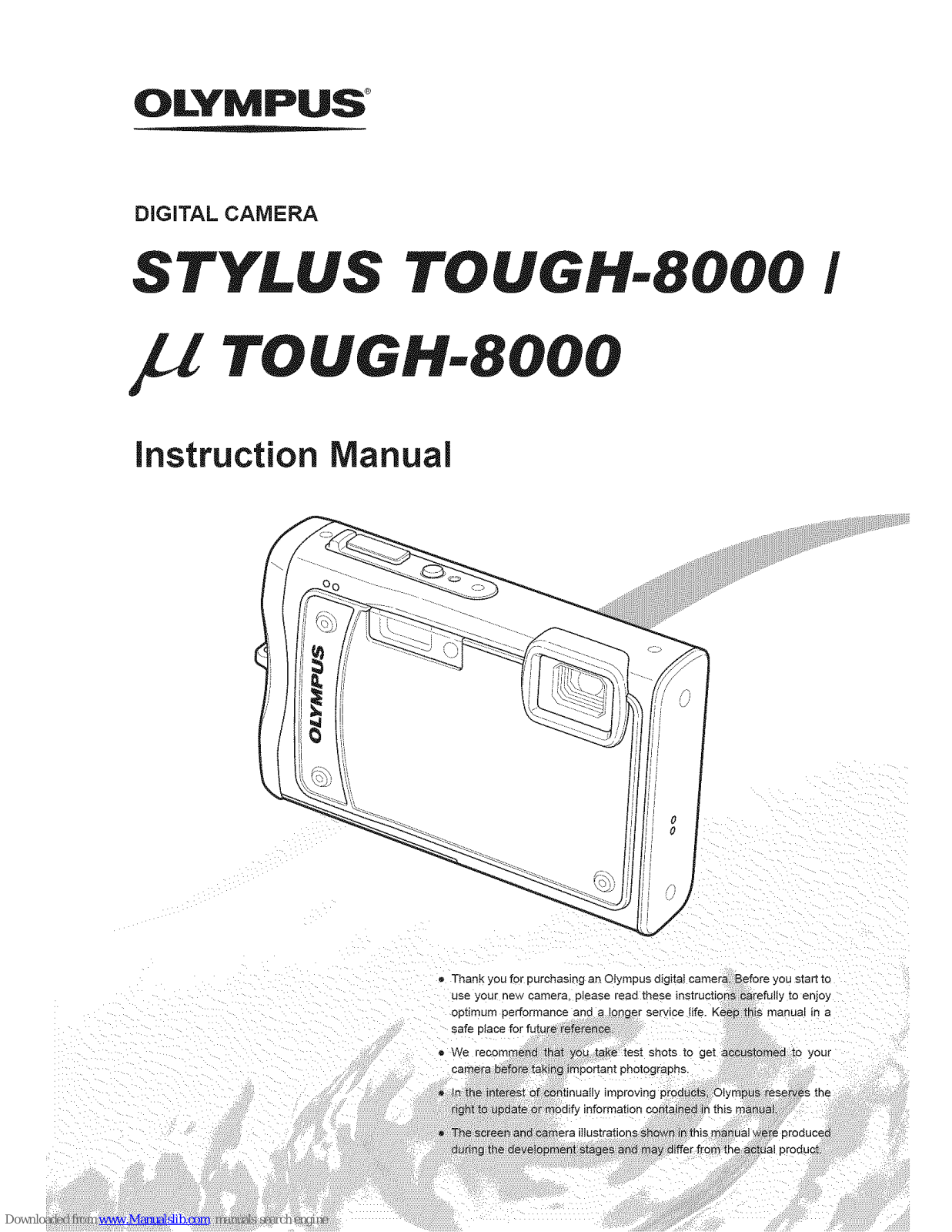 Olympus U TOUGH-8000, M TOUGH-8000 Instruction Manual - ManualMachine.com