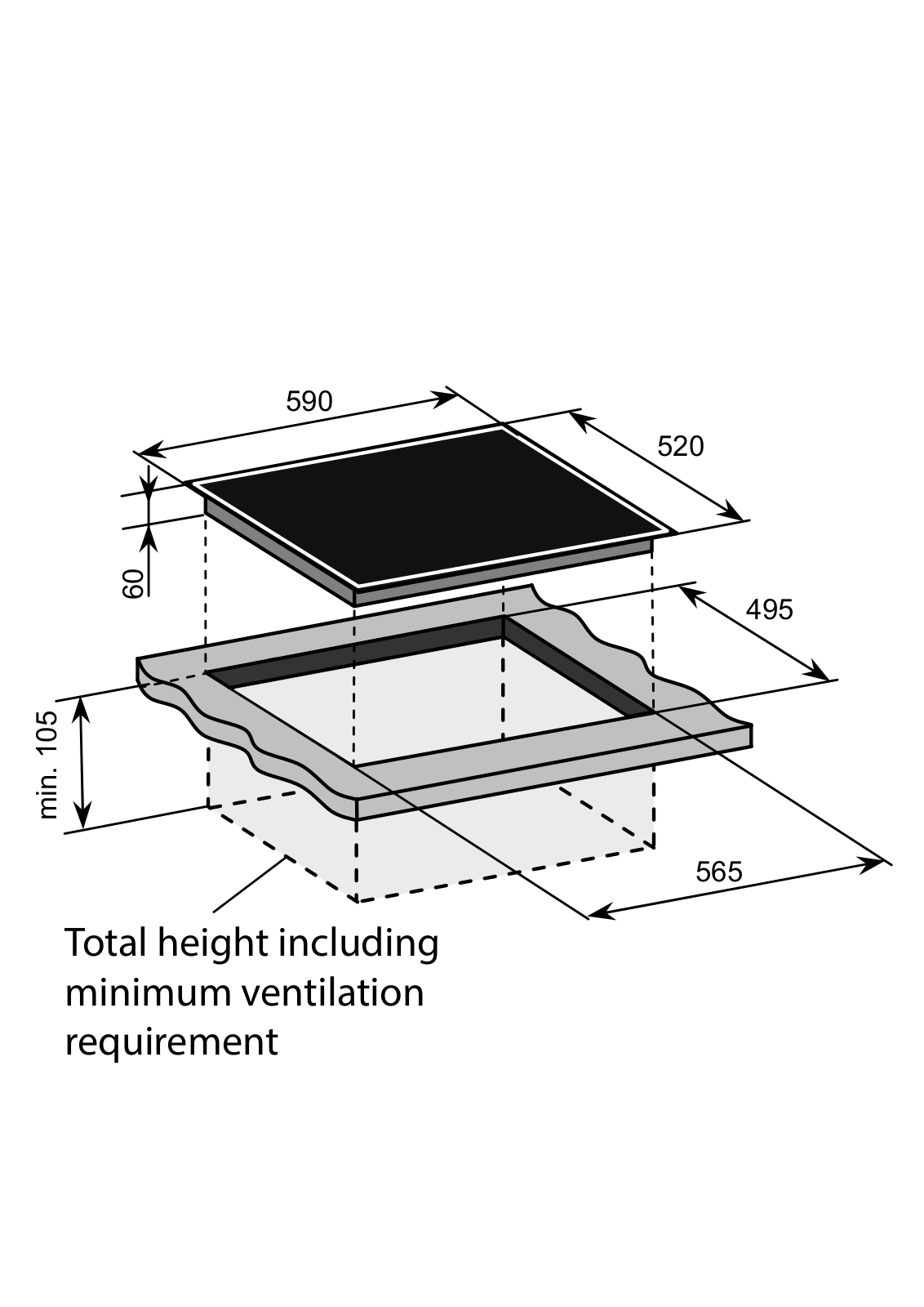 Baumatic BHI660BE Technical Drawing