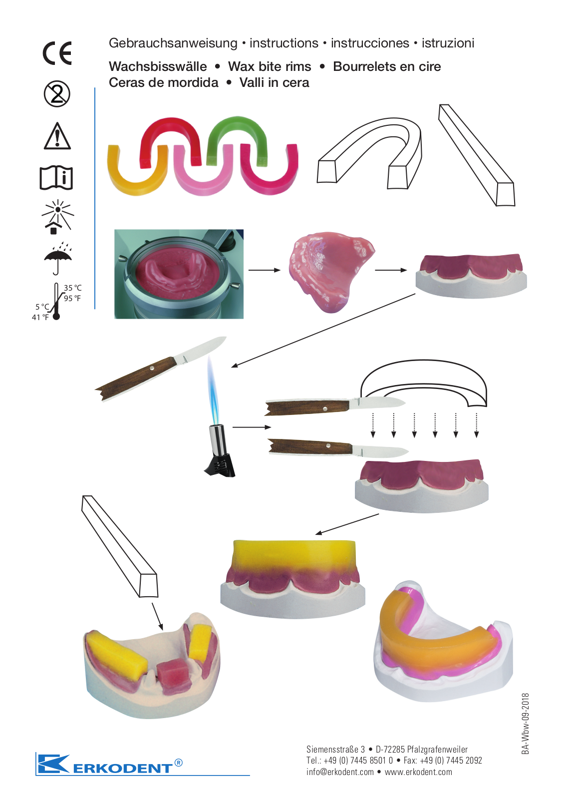Erkodent Wax Bite Rims User manual - ManualMachine.com