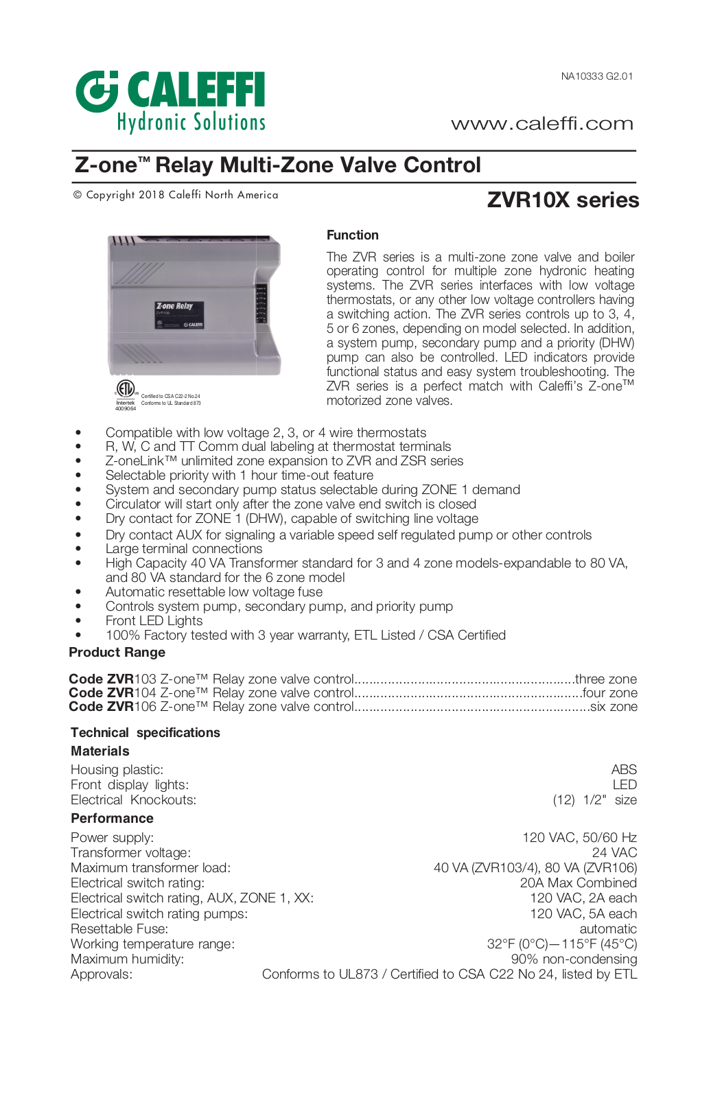 Caleffi ZVR104, ZVR106 User Guide - ManualMachine.com