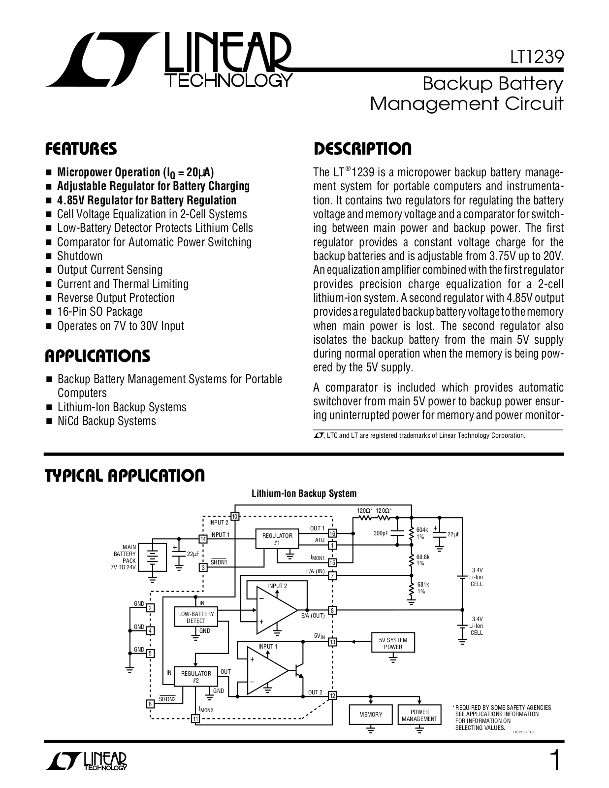 Linear Technology LT1239 Datasheet