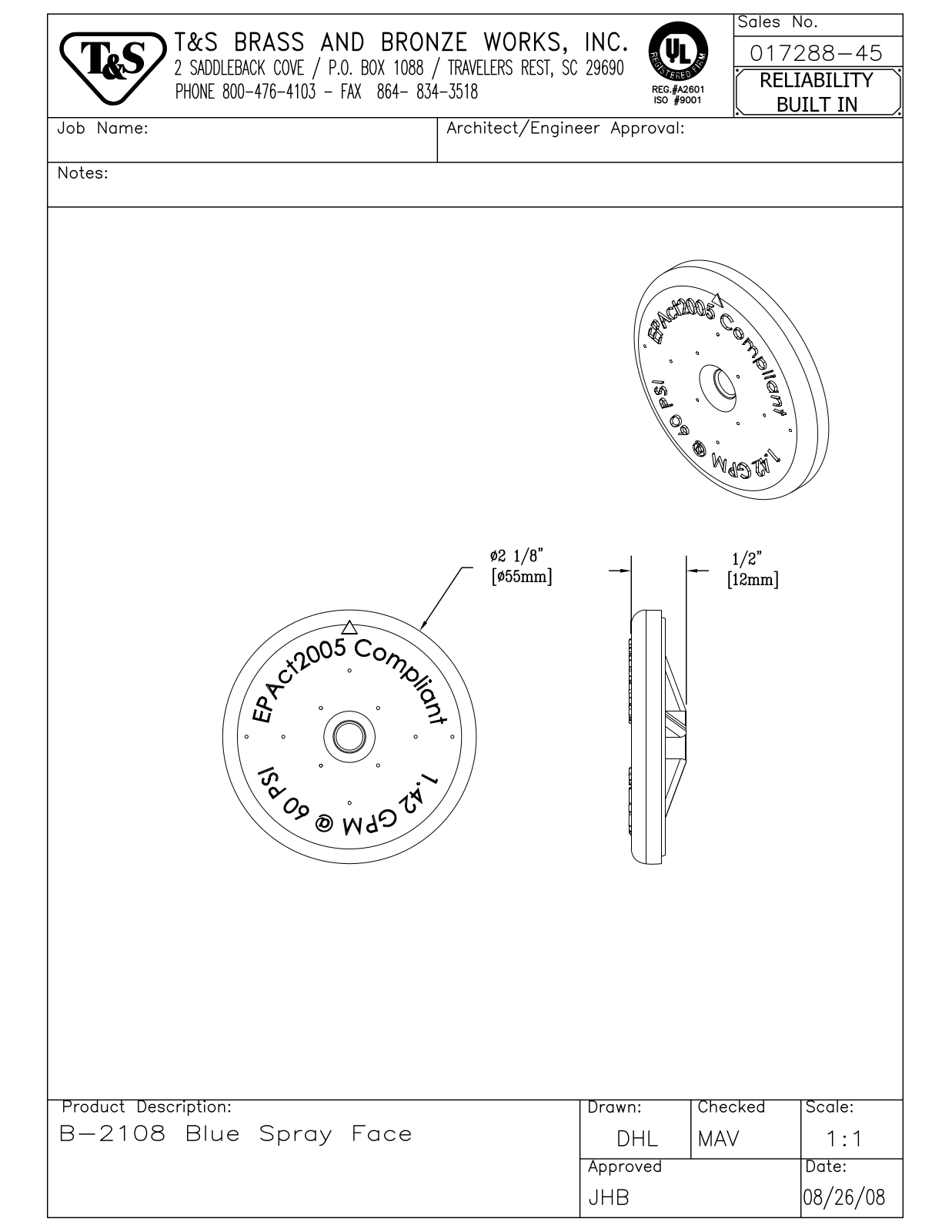 T&S Brass Manuals 017288-45 User Manual