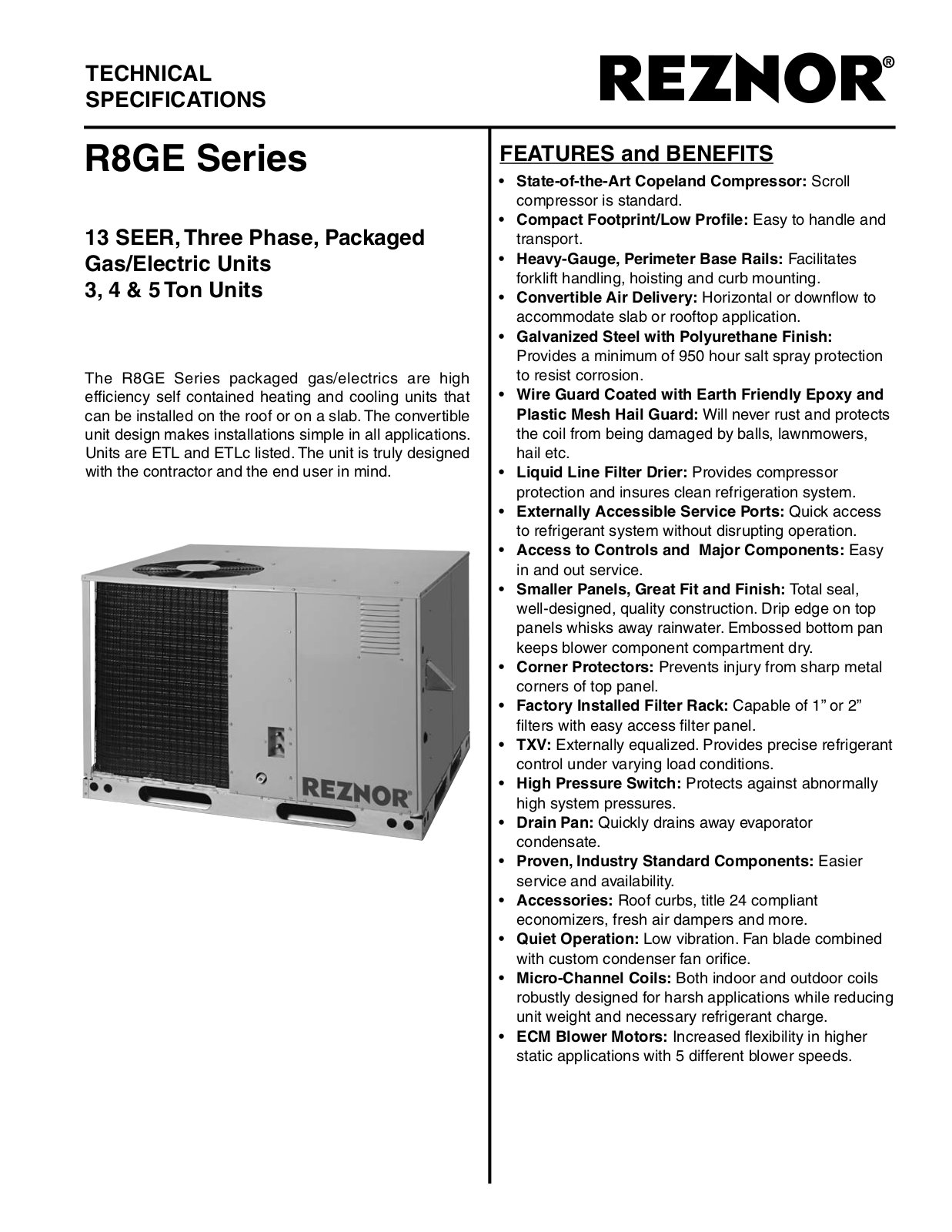 Reznor R8GE-X36C072C User Manual