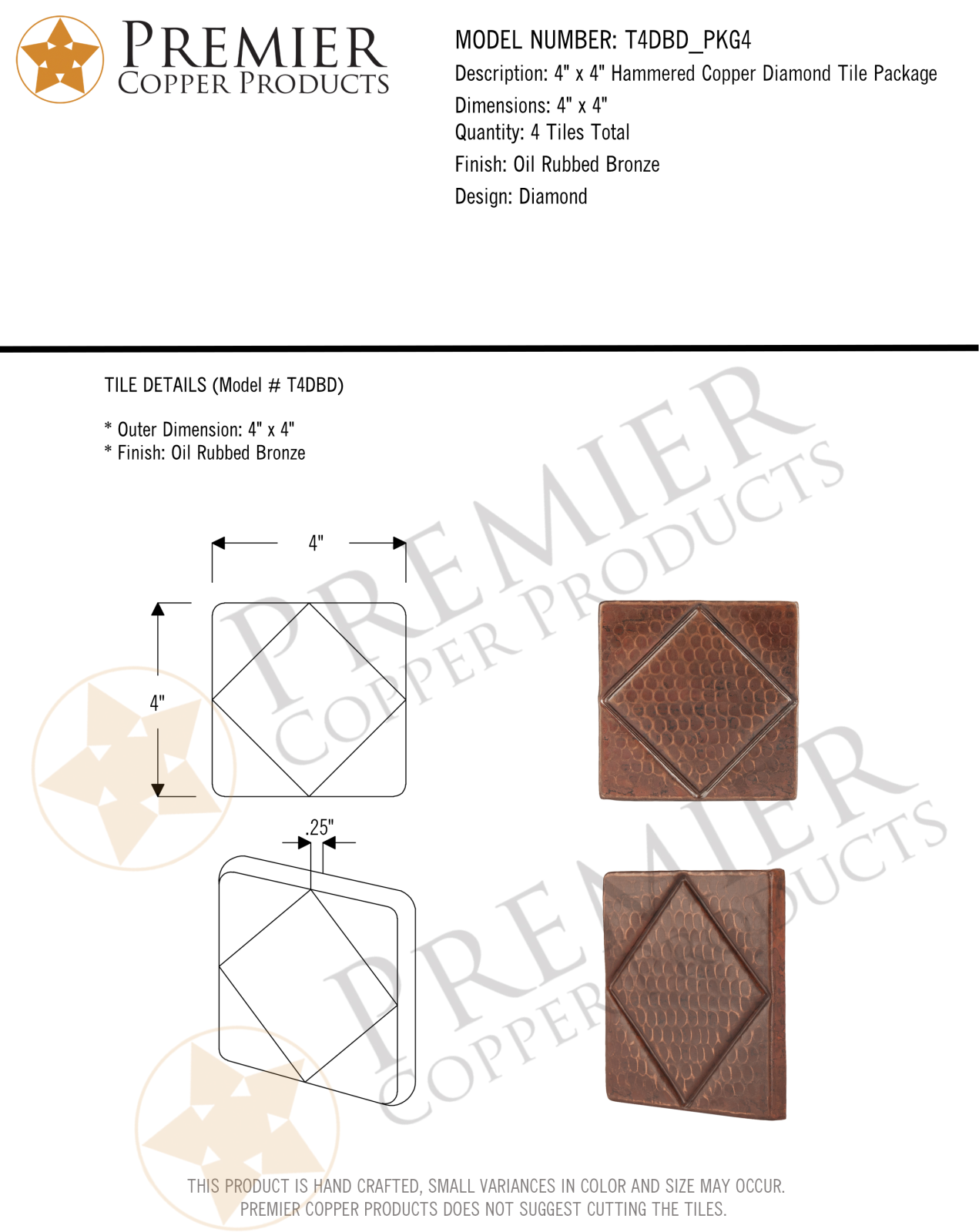 Premier Copper Products IER1723 Specifications - ManualMachine.com