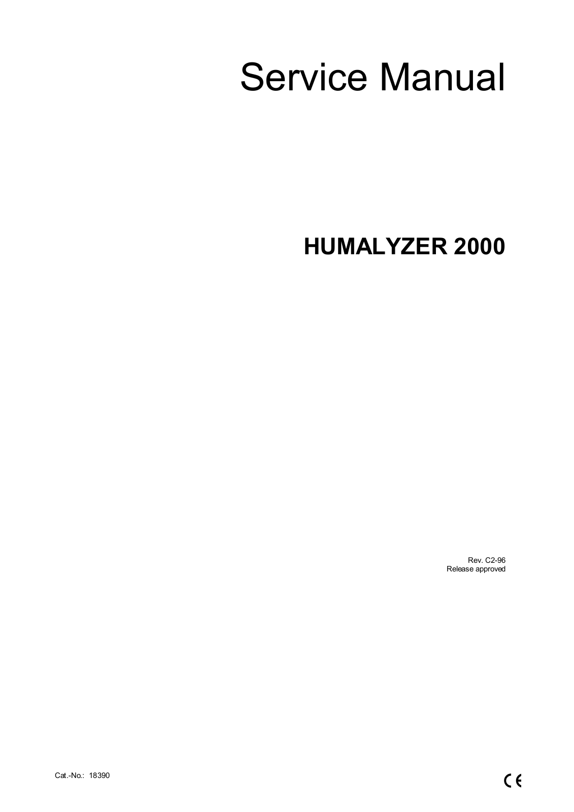 Human Photometer Humalyzer 2000 Service manual