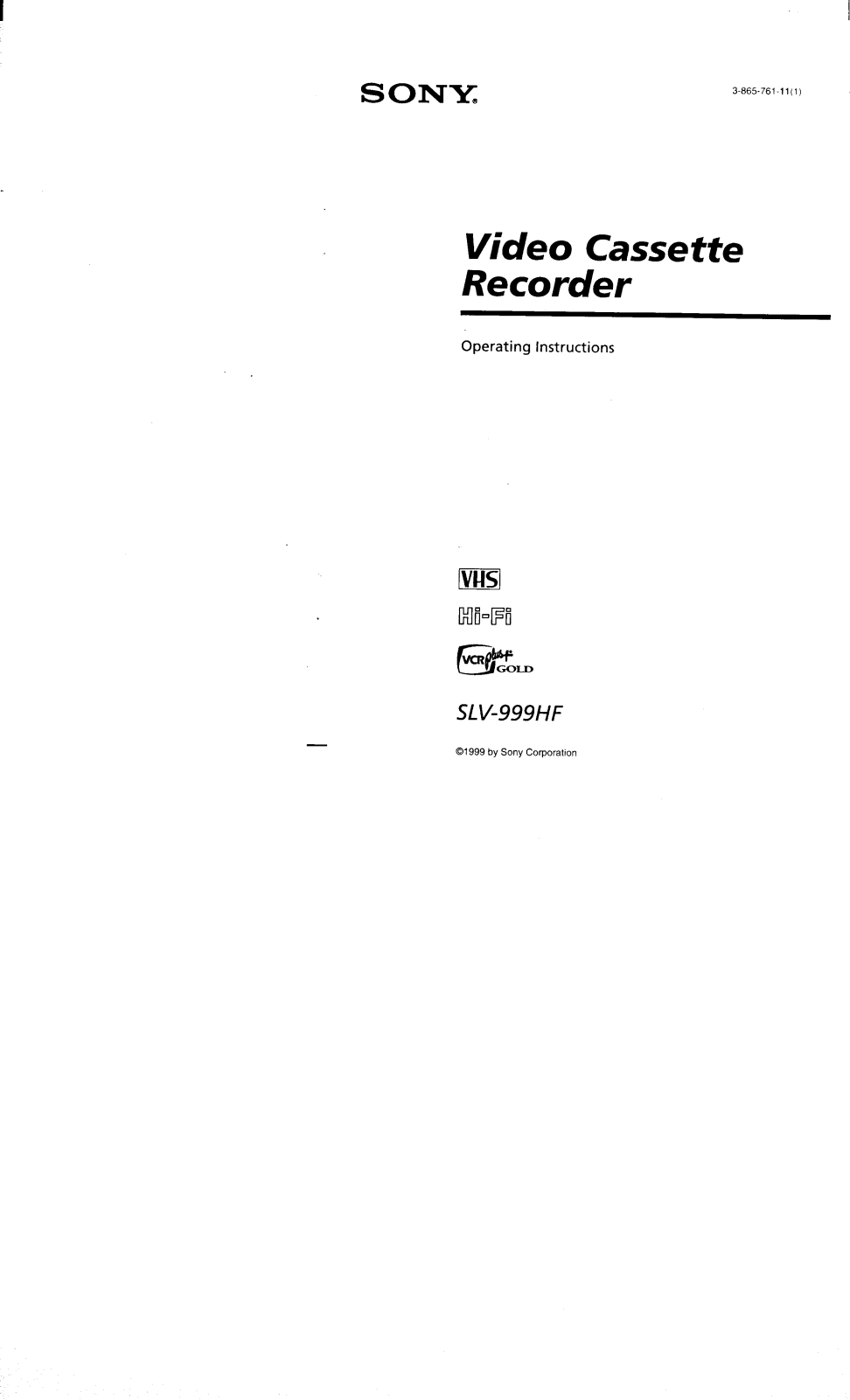 Sony SL-V999HF User Manual