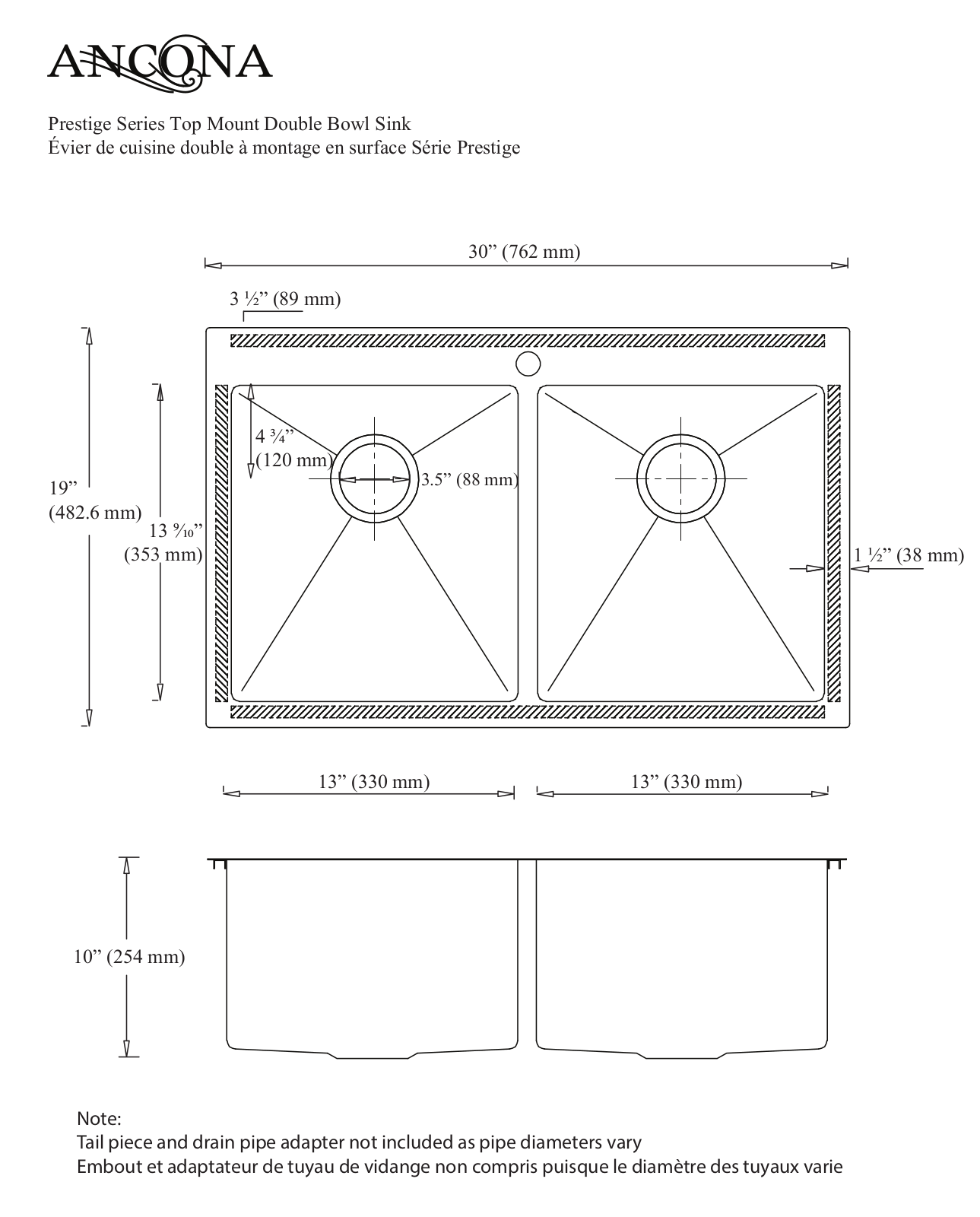 Ancona ACDA1062 Specifications & Dimensions - ManualMachine.com