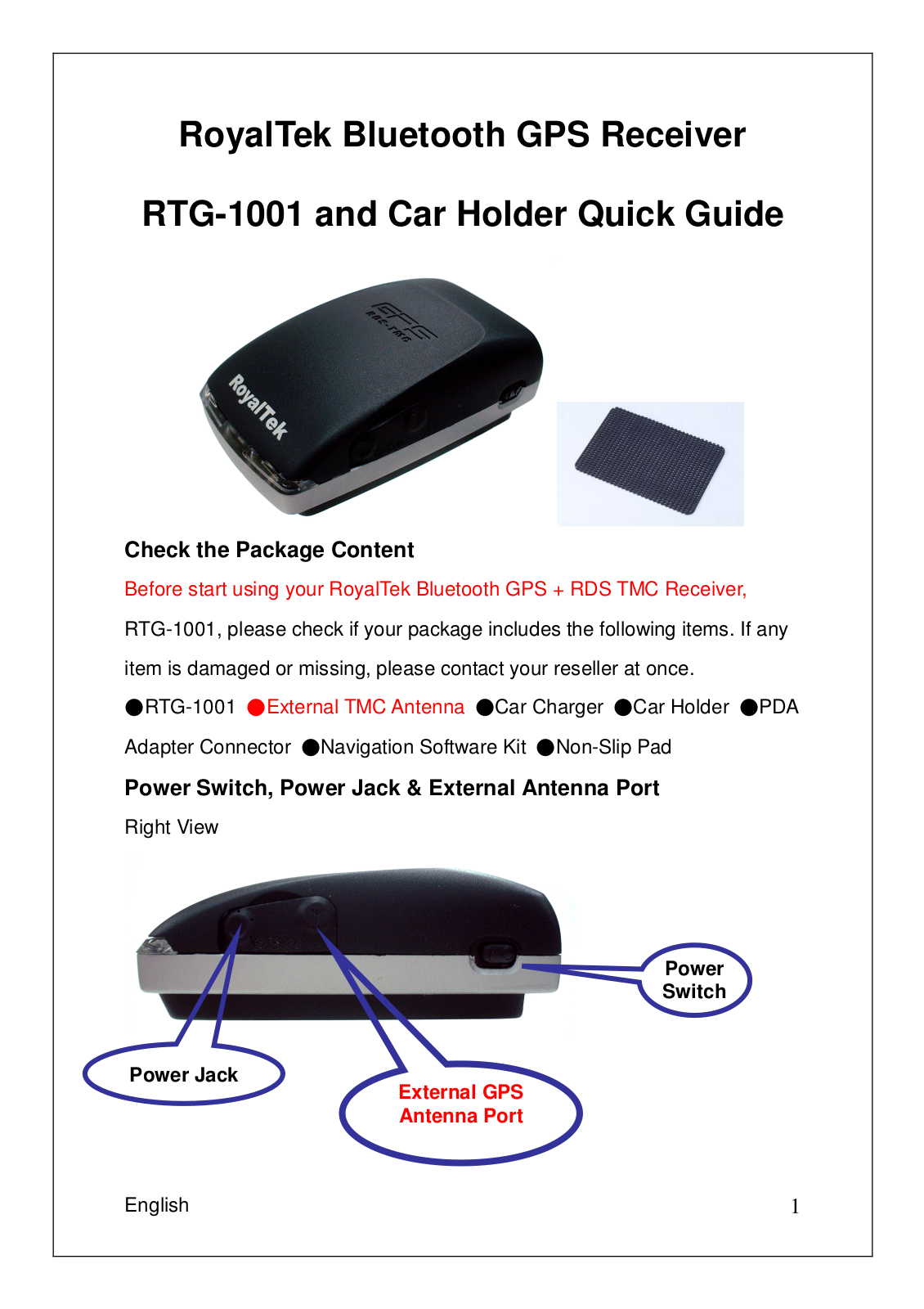 RoyalTek TG Users Manual