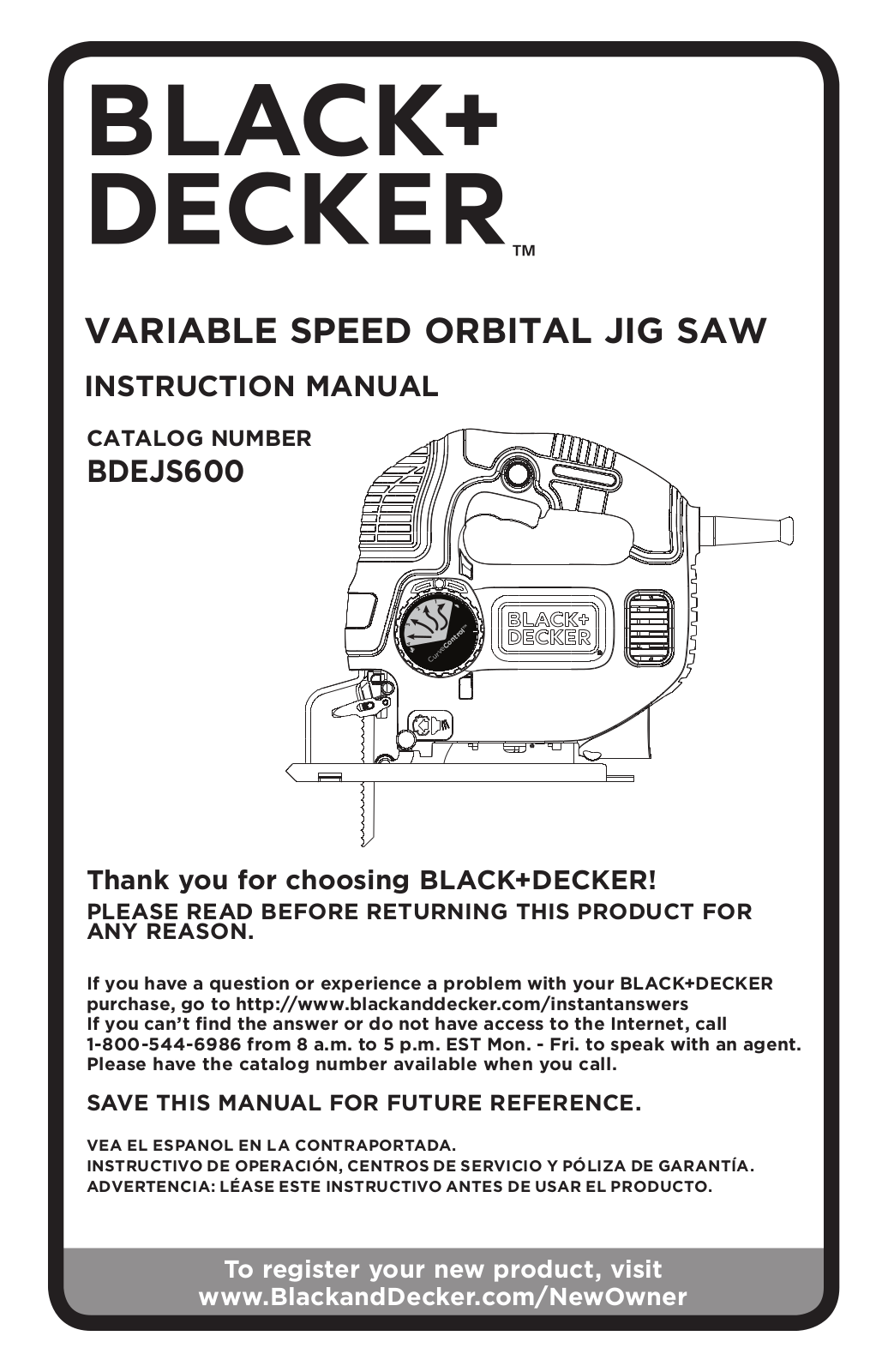 Black & Decker BDEJS600, BDEJS600C User Manual