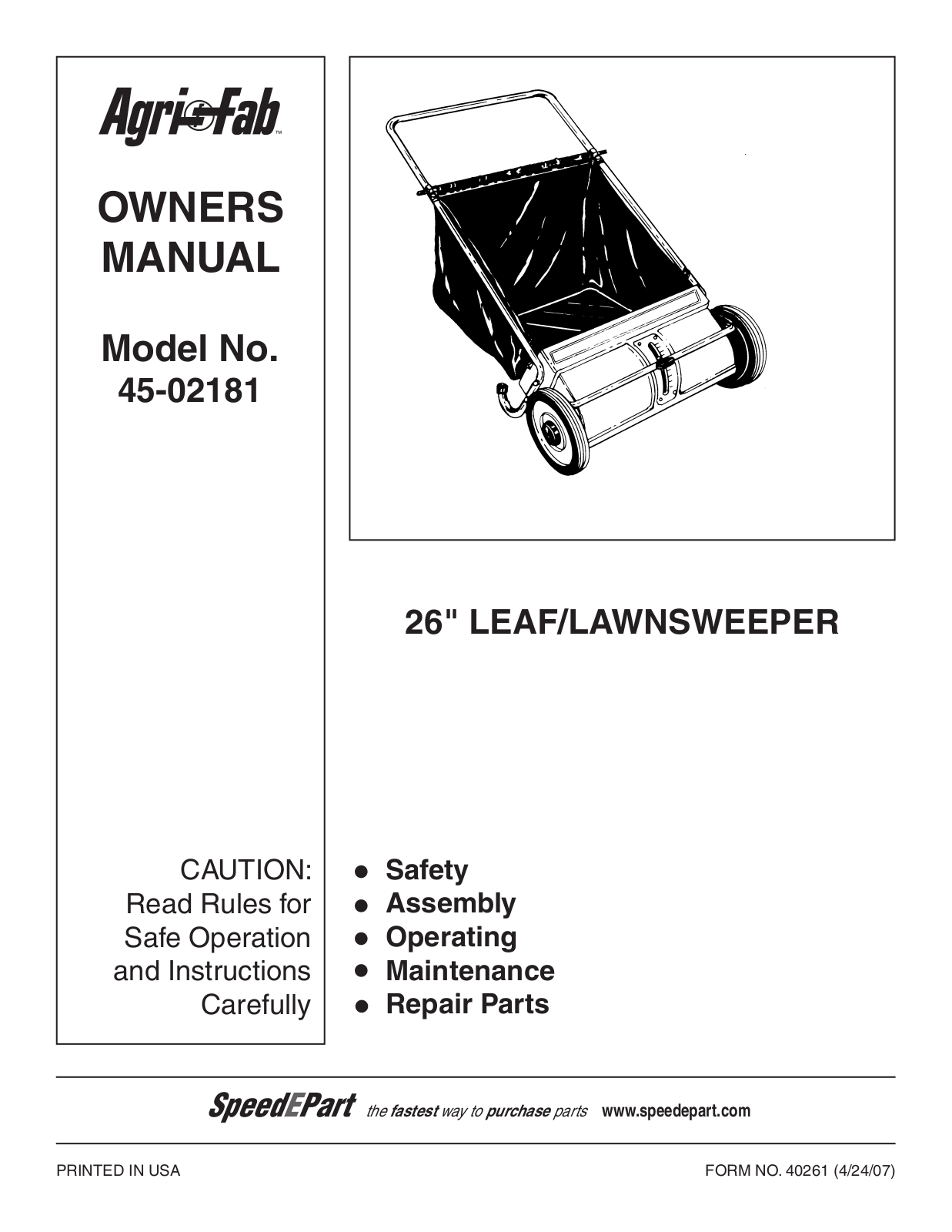 Sears 45-02181 User Manual