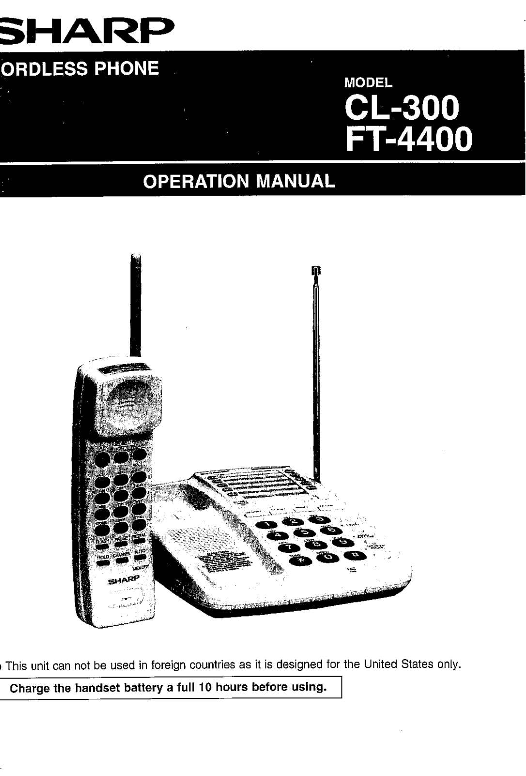 Sharp CL-300, FT-4400 Owner Manual