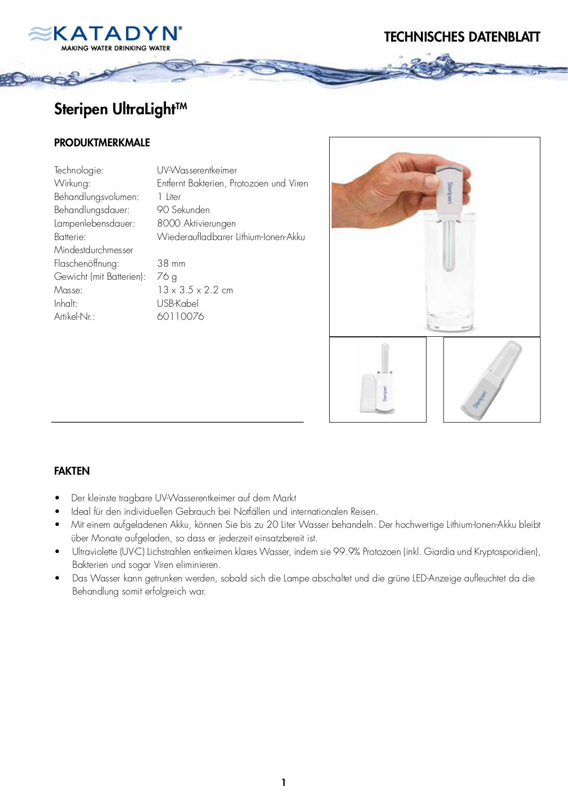 SteriPEN Ultralight User Manual