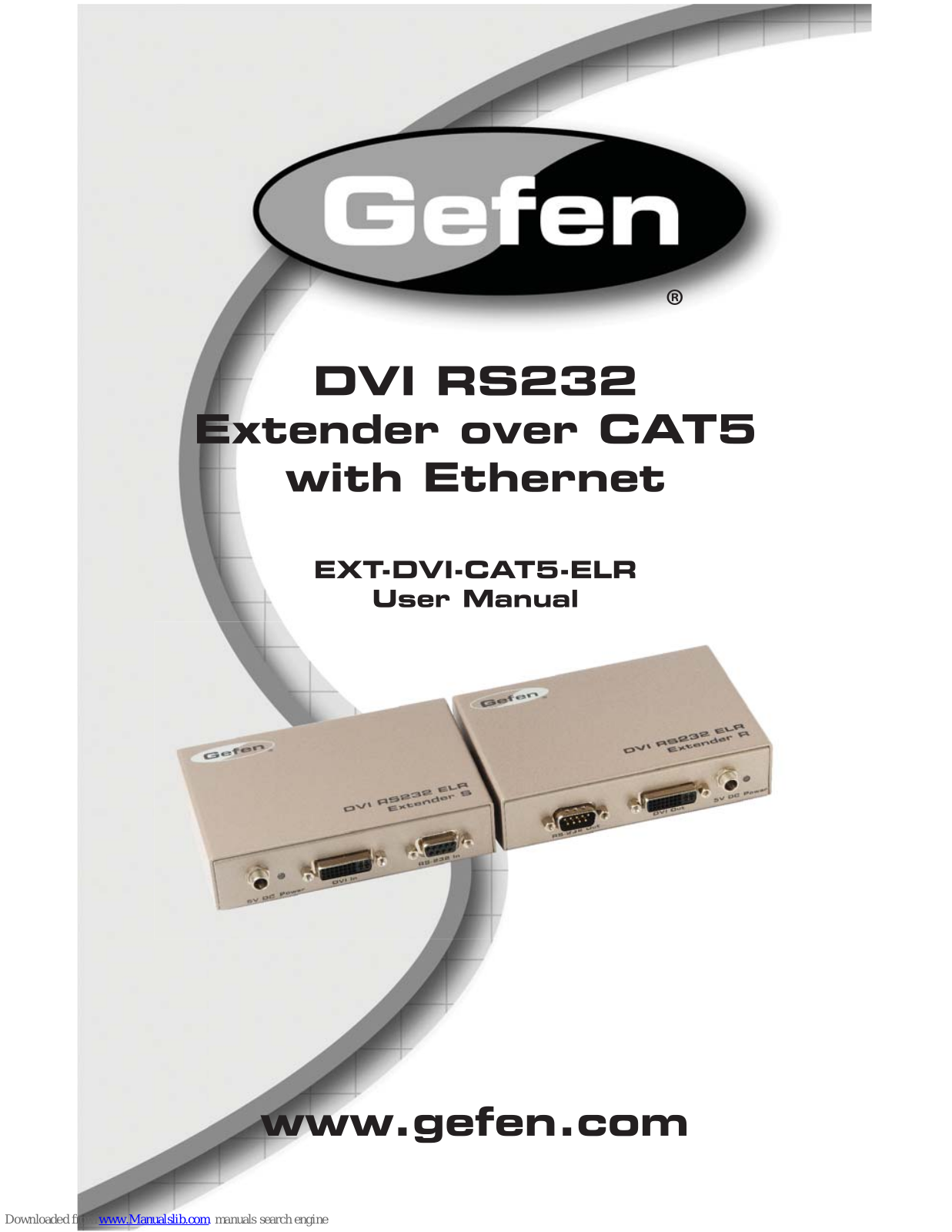 Gefen DVI RS232, EXT-DVI-CAT5-ELR User Manual