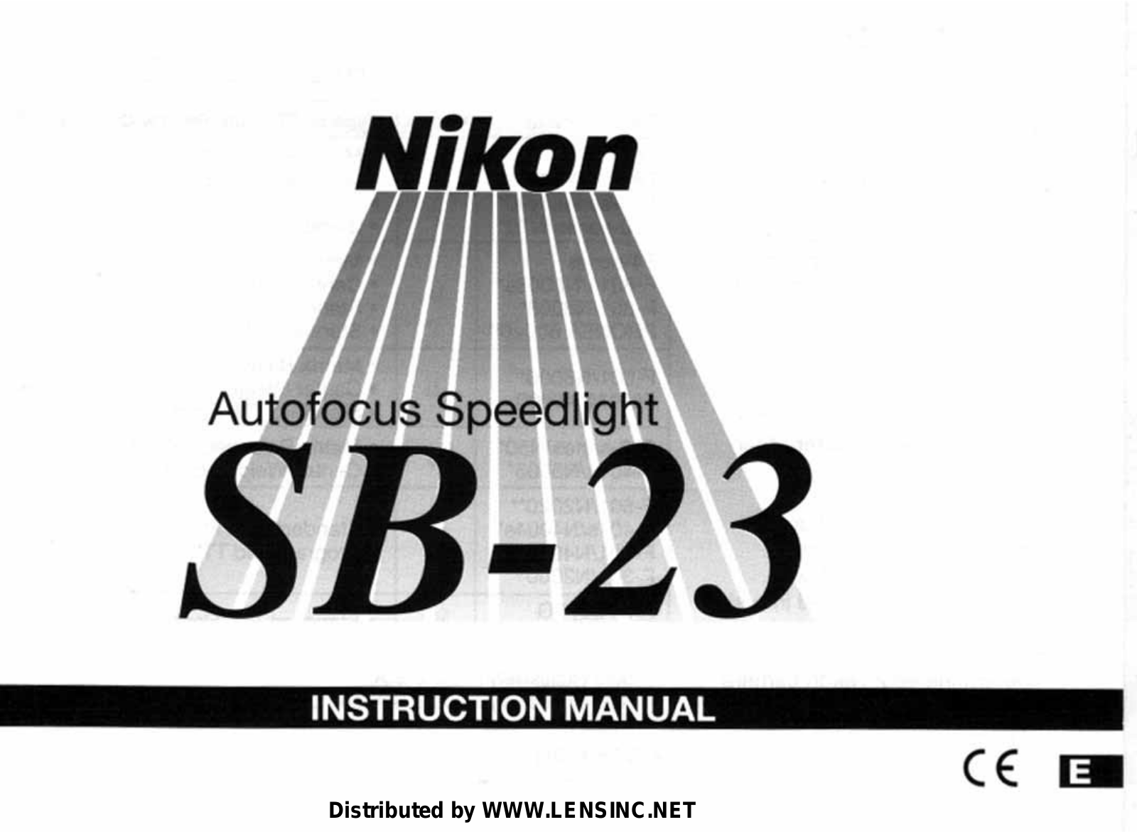 Nikon SB-23 AF SPEEDLIGHT Instruction Manual