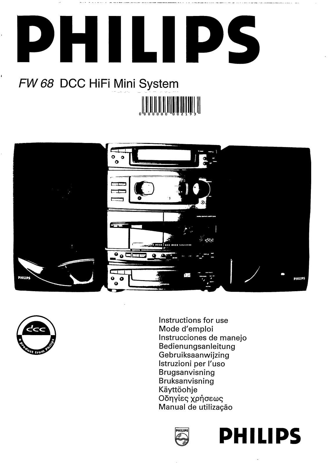 Philips FW68/22B, FW68 User Manual