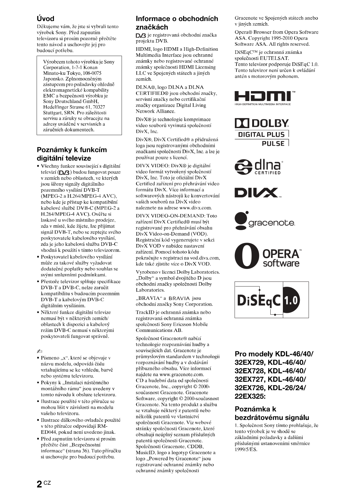 Sony KDL-26EX325 User Manual