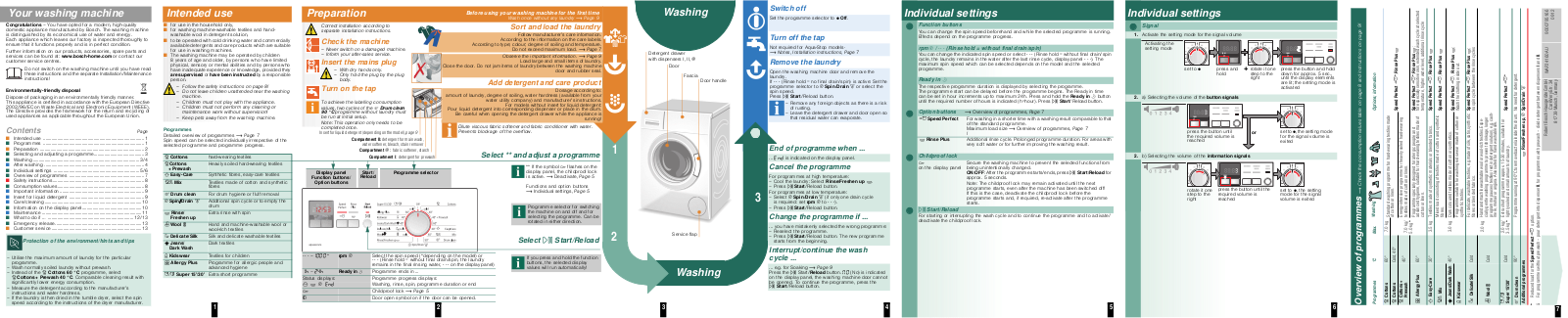 Bosch WAP24160AU Operating Instructions