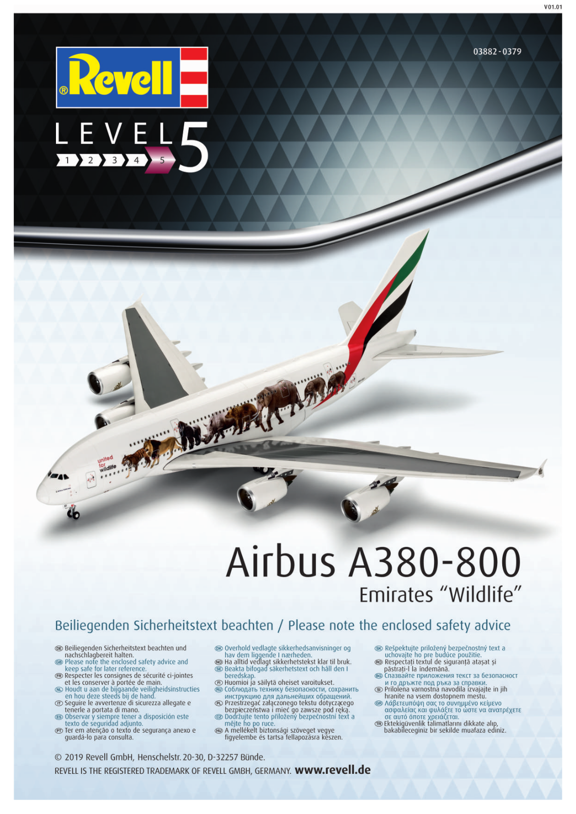 Revell A380-800 Emirates Wild Life Service Manual