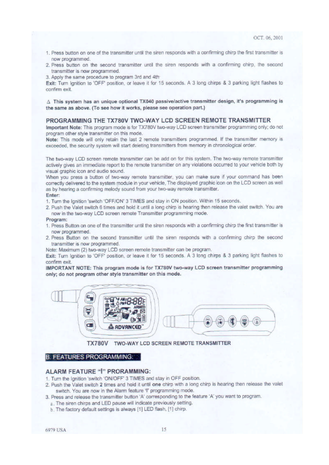 Advance Security TR02 User Manual