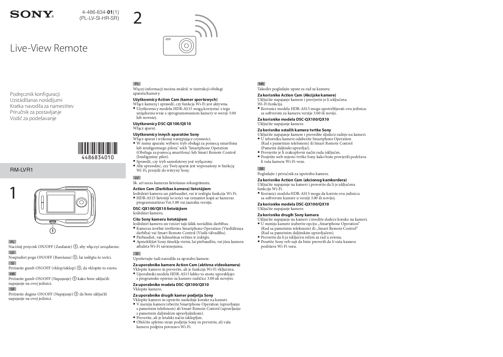 Sony RM-LVR1 User Manual