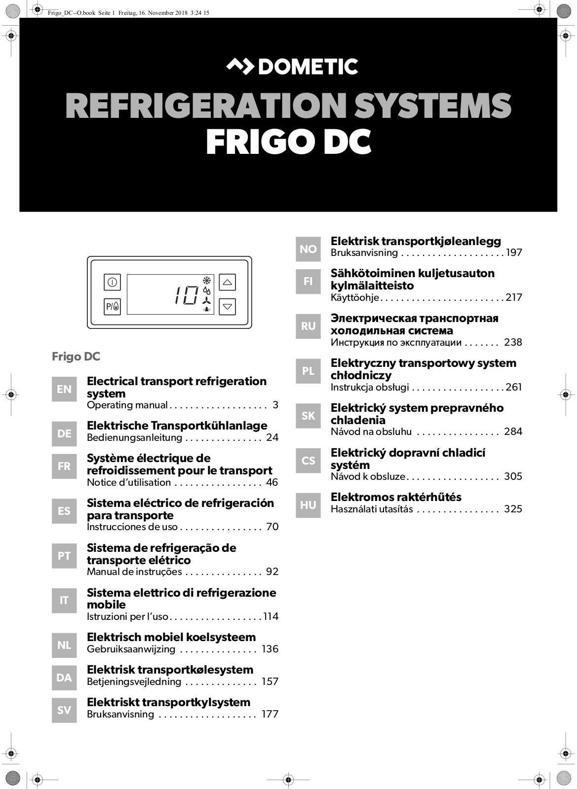 Dometic Frigo DC Operating Manual