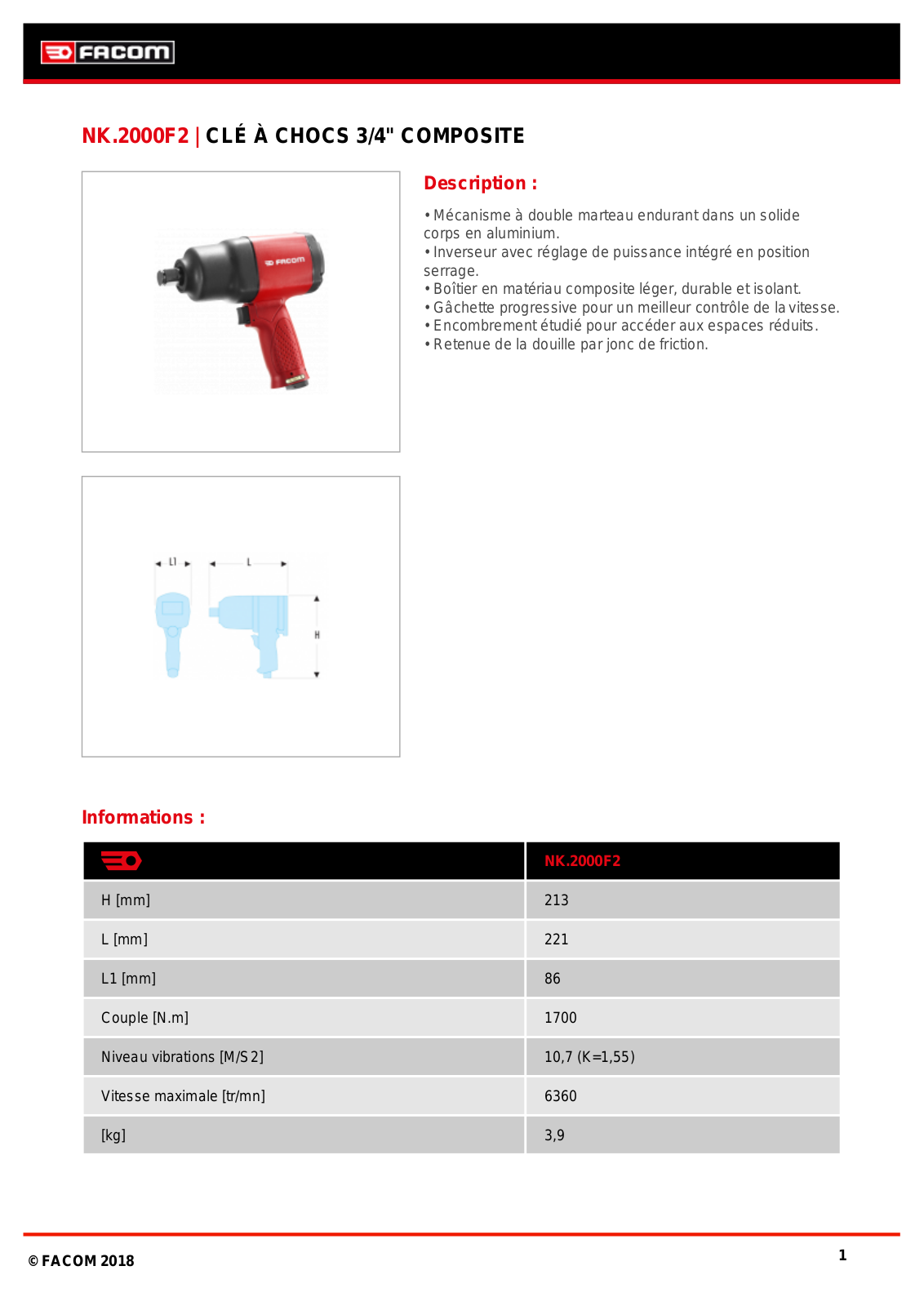 Facom NK.2000F2PB Specification - ManualMachine.com