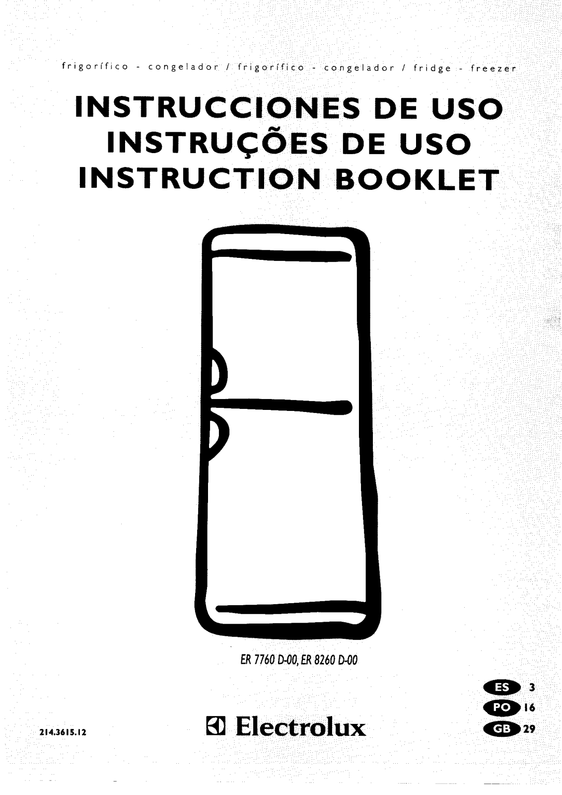 Electrolux ER8260D-00, ER7760D-00 User Manual