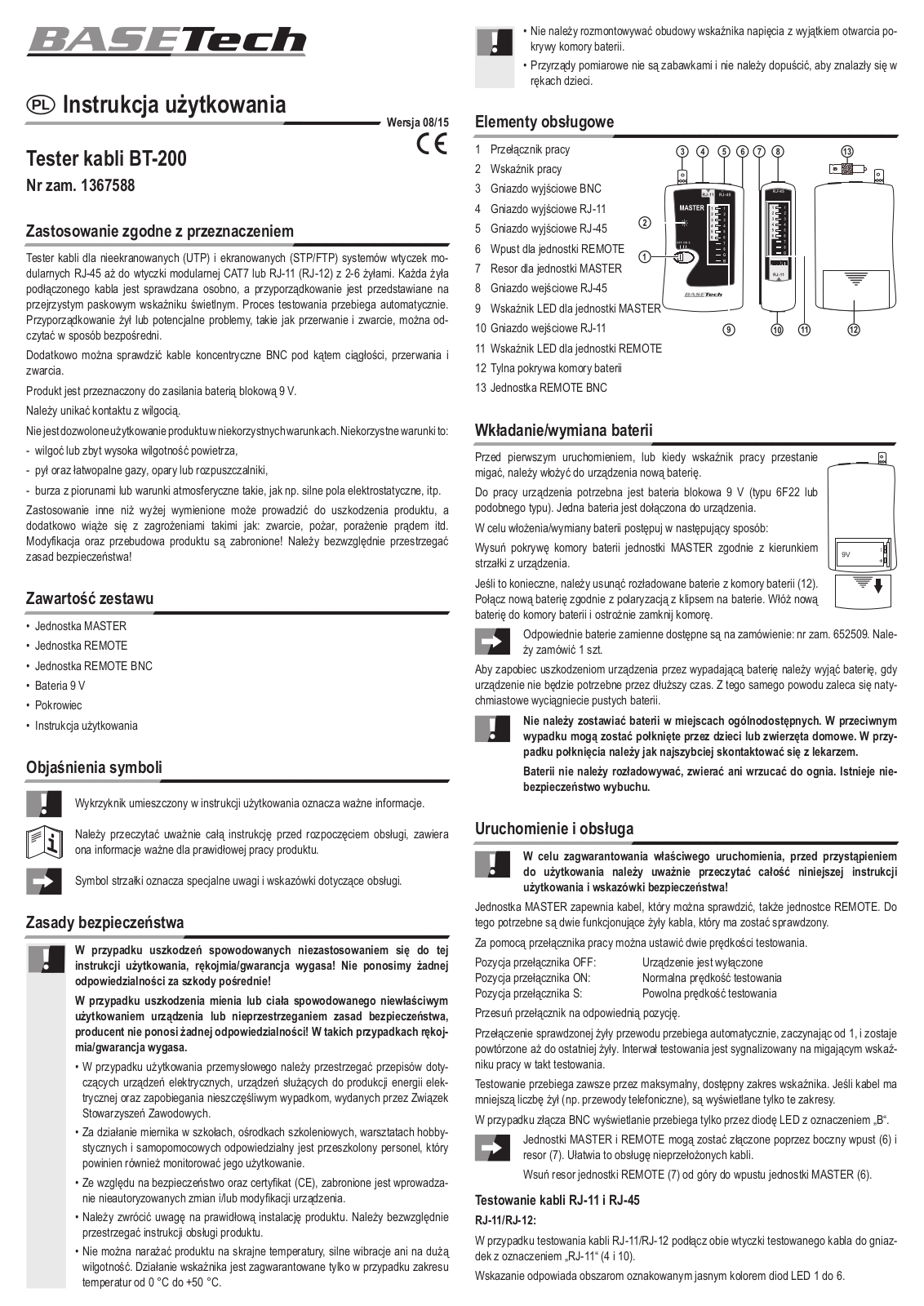 Basetech BT-200, 1367588 User guide