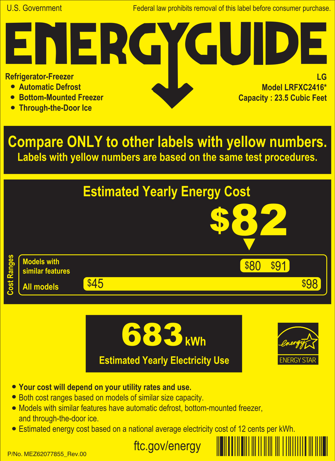 LG LGRECTWODWRH421 Energy manual