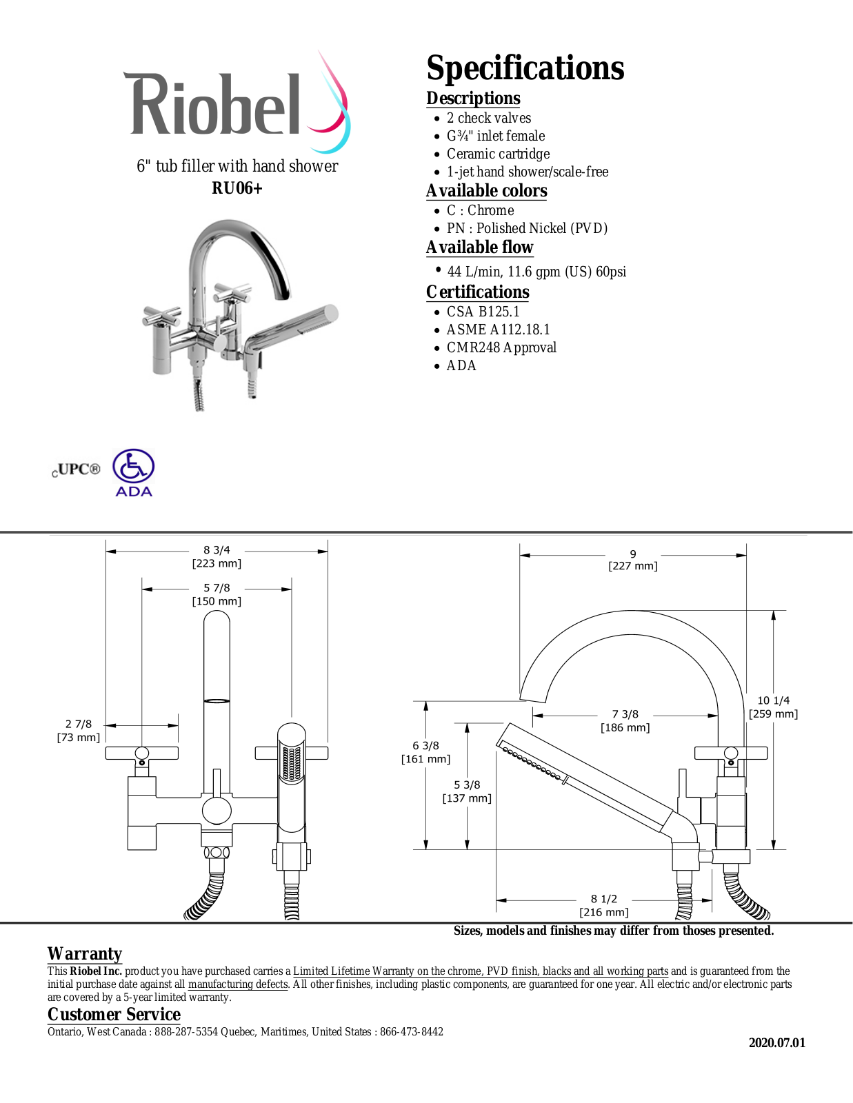 Riobel RU06PN Specifications - ManualMachine.com