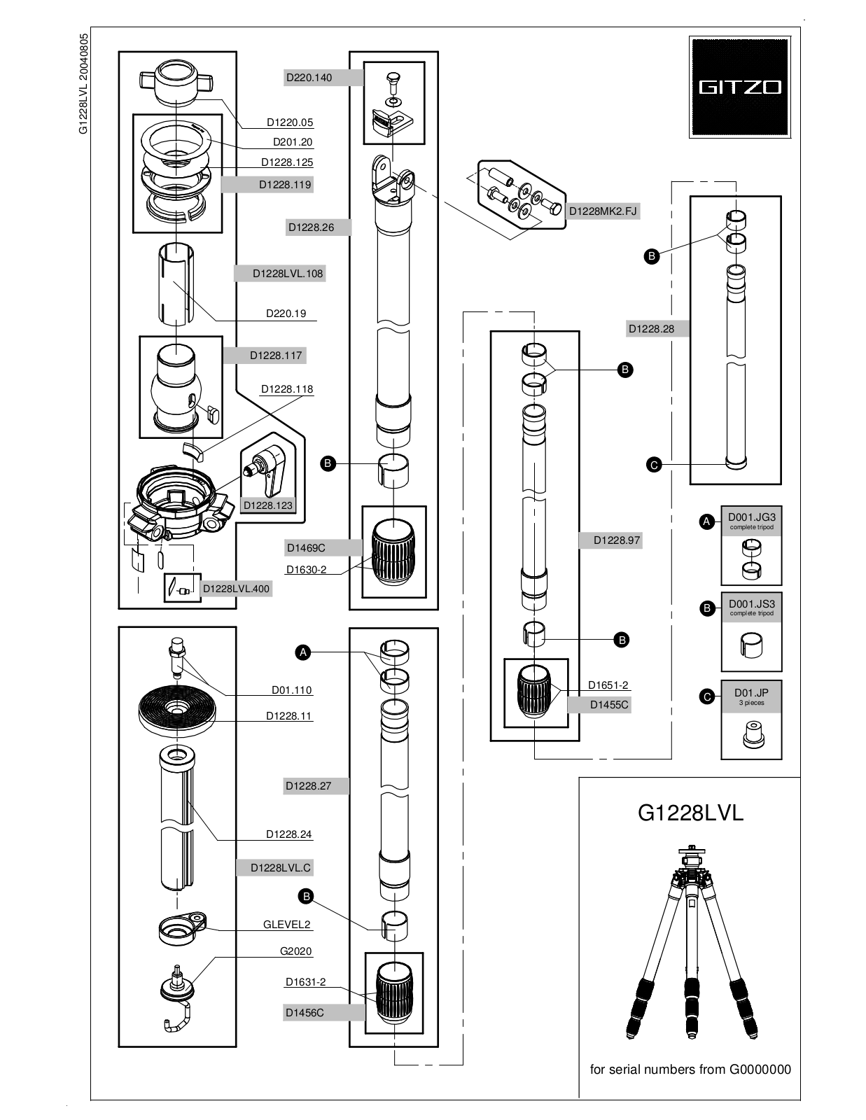 Gitzo G1228LVL User Manual