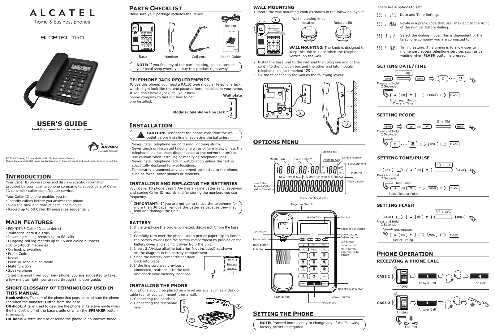 Alcatel-Lucent T50 User Manual