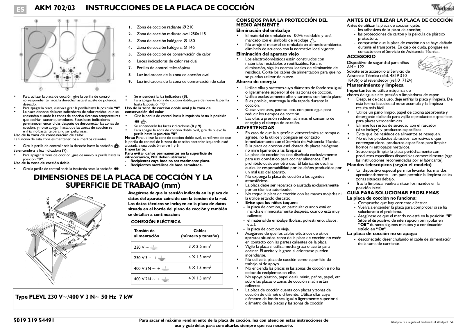 Whirlpool AKM 702/NB/03 INSTRUCTION FOR USE