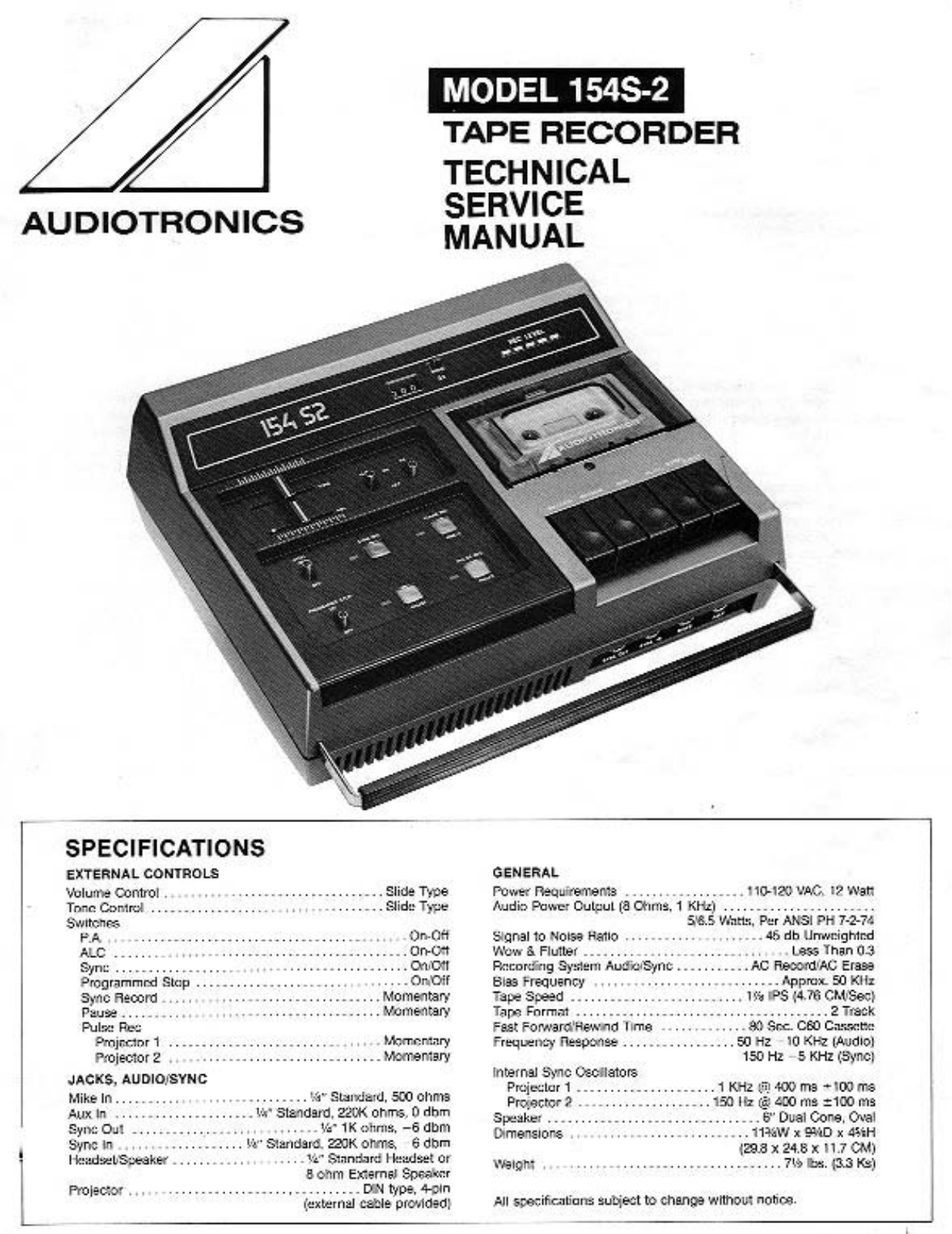 Audiotronics 154S2 User Manual - ManualMachine.com