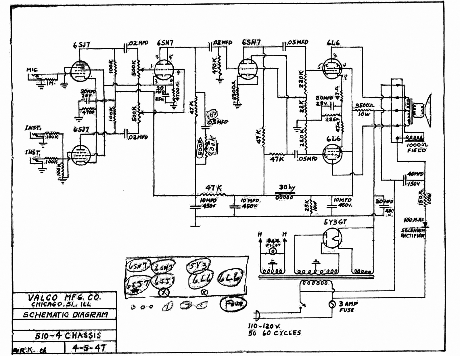 Valco 510 4 schematic