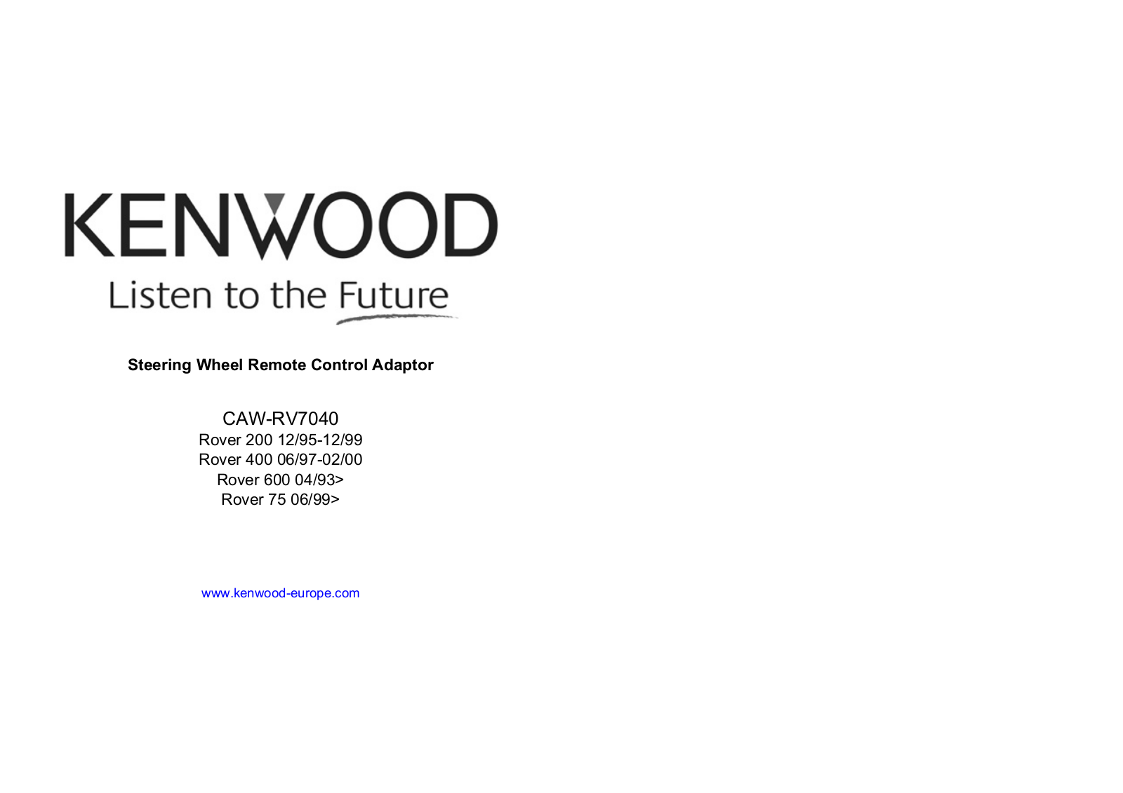 KENWOOD CAW-RV7040 User Manual