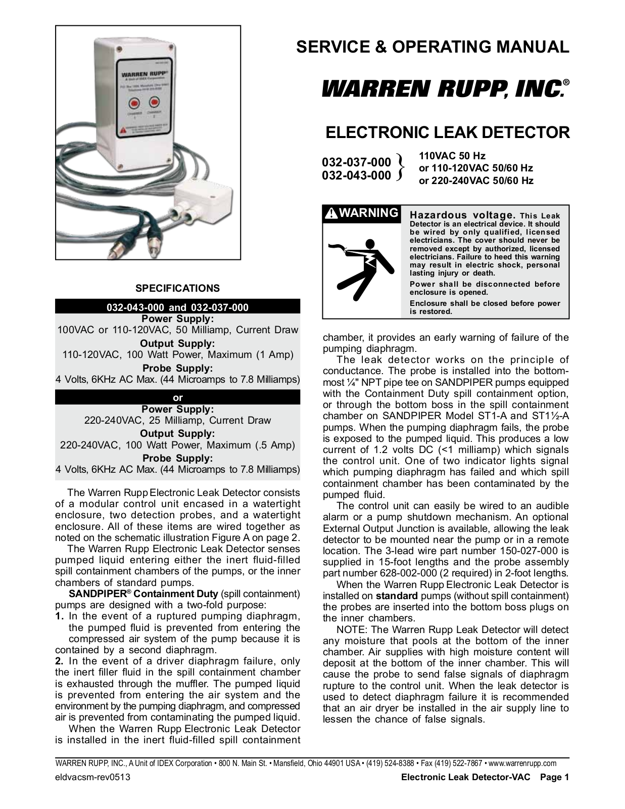 SANDPIPER 032-037-000, 032-043-000 User Manual