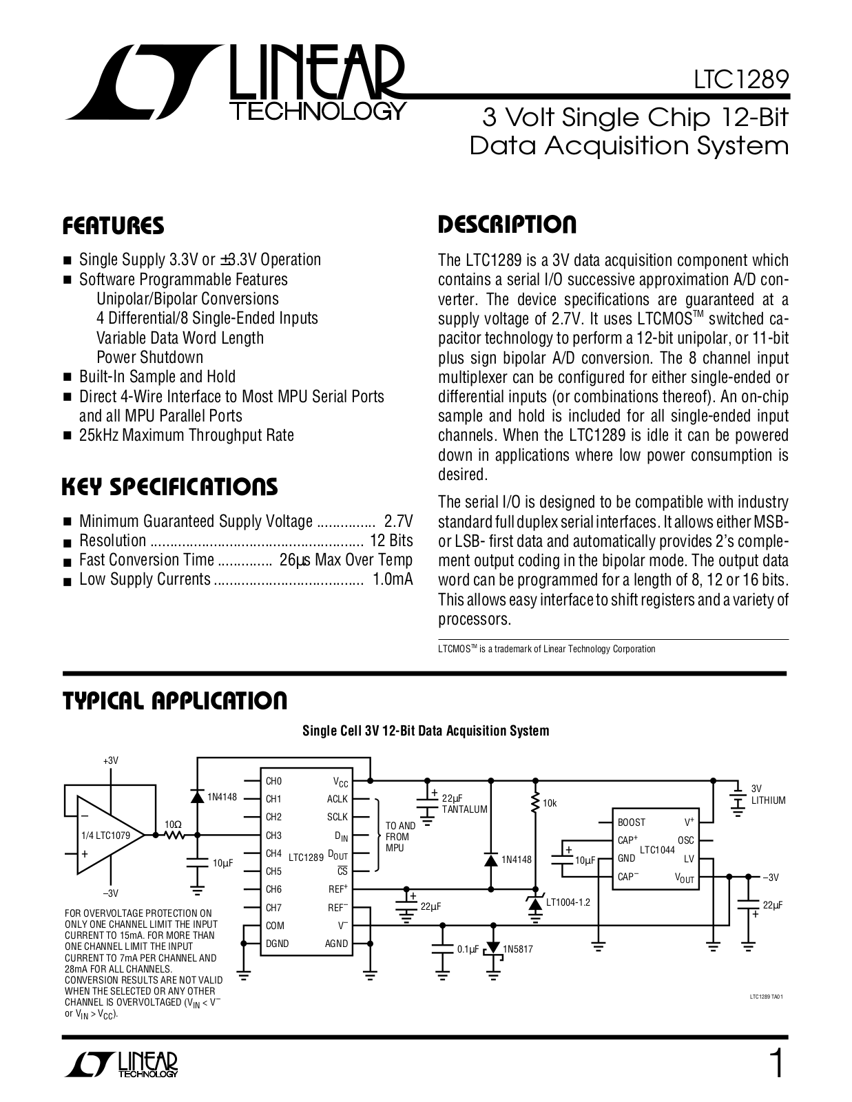 Linear Technology LTC1289 Datasheet