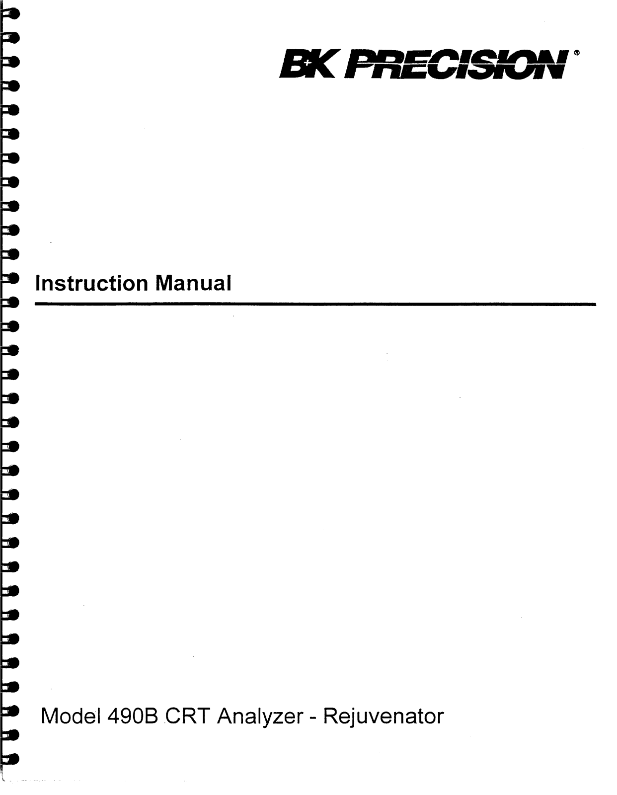 BK Precision 490B User Manual