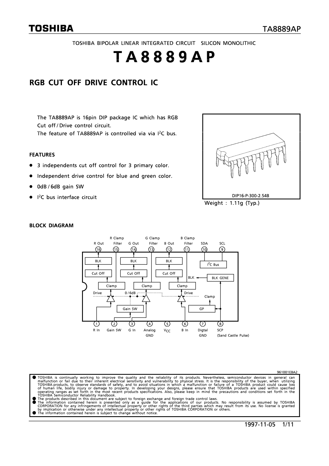 Toshiba TA8889AP Datasheet