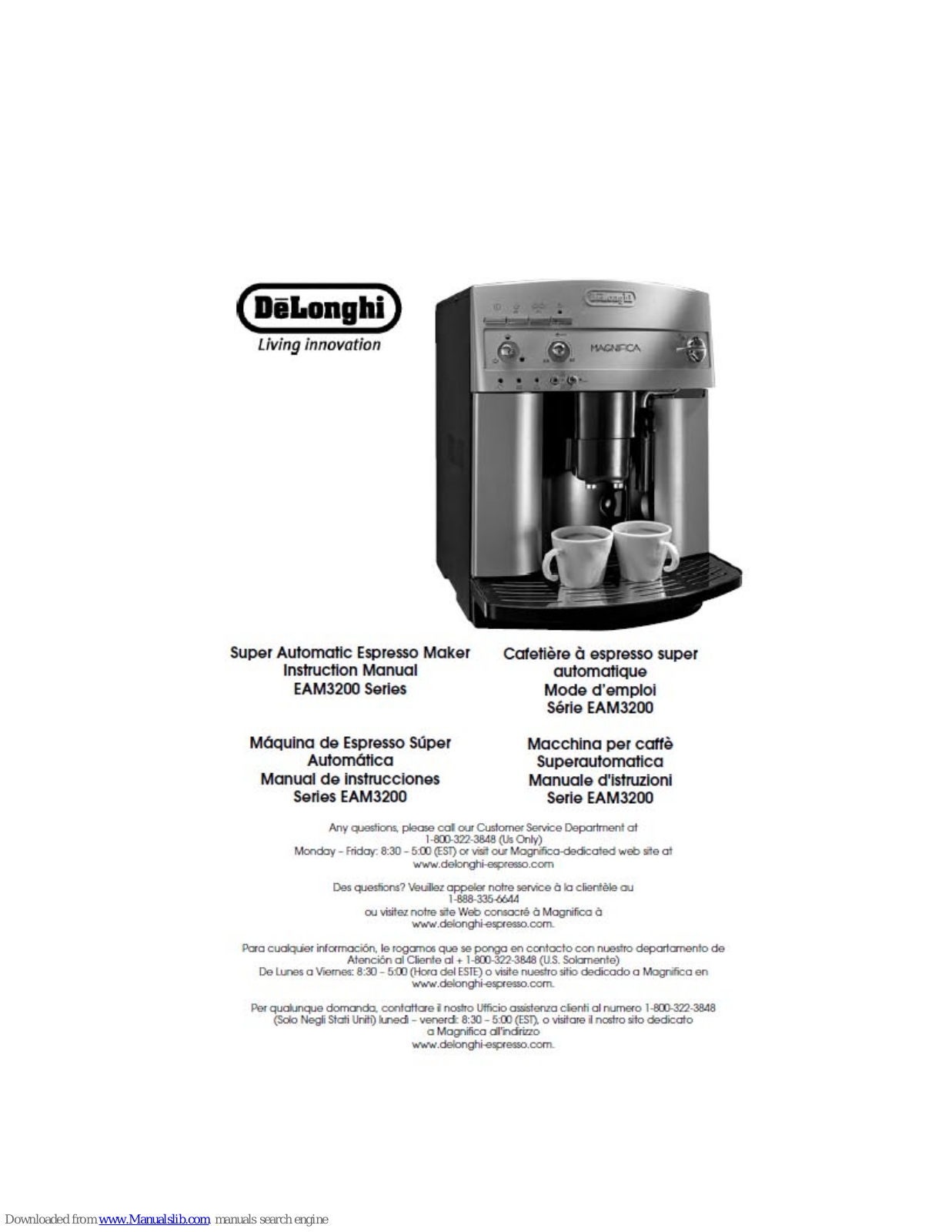 DeLonghi EAM3200 series Instruction Manual