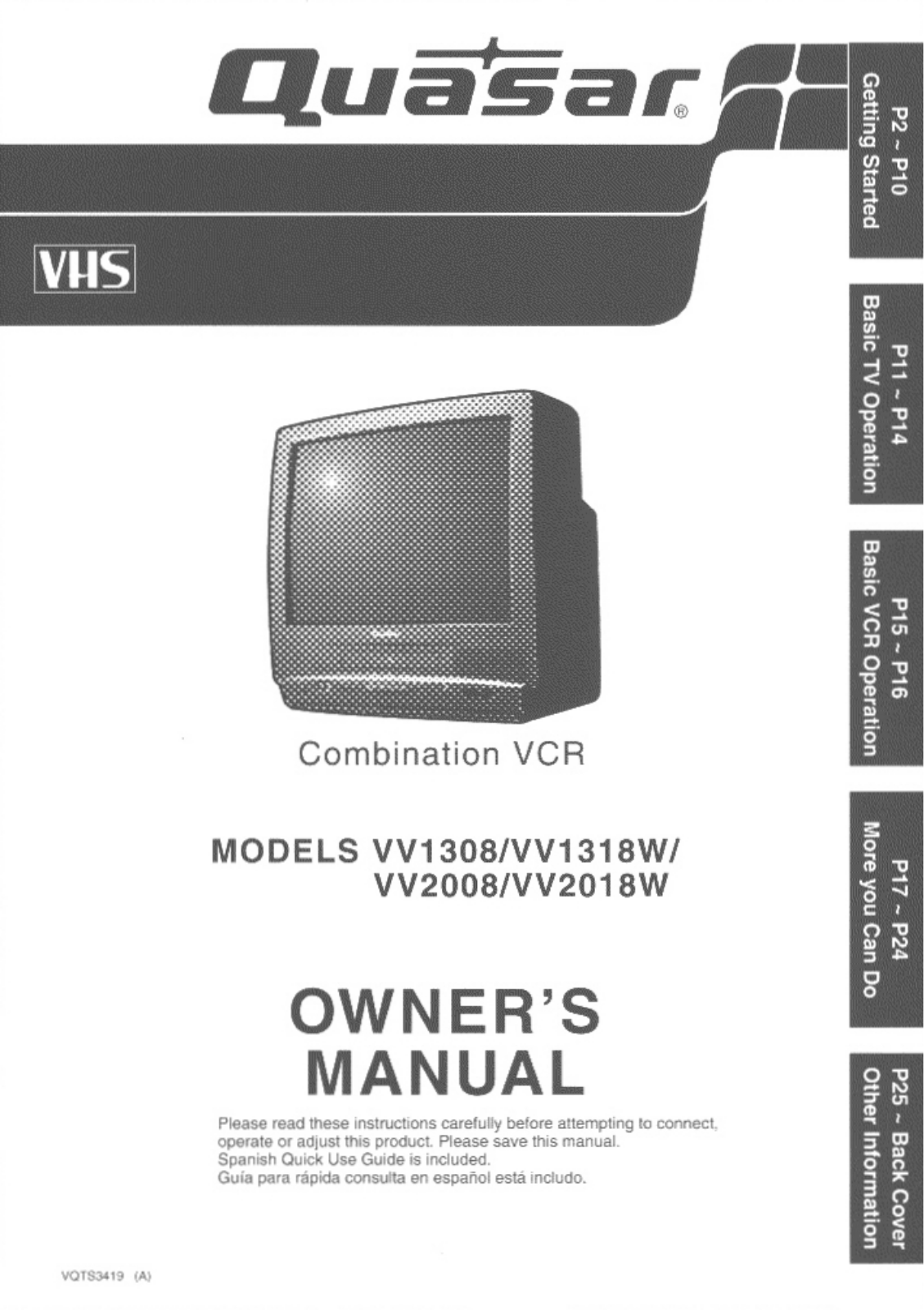 Panasonic VV1308, VV1318W User Manual